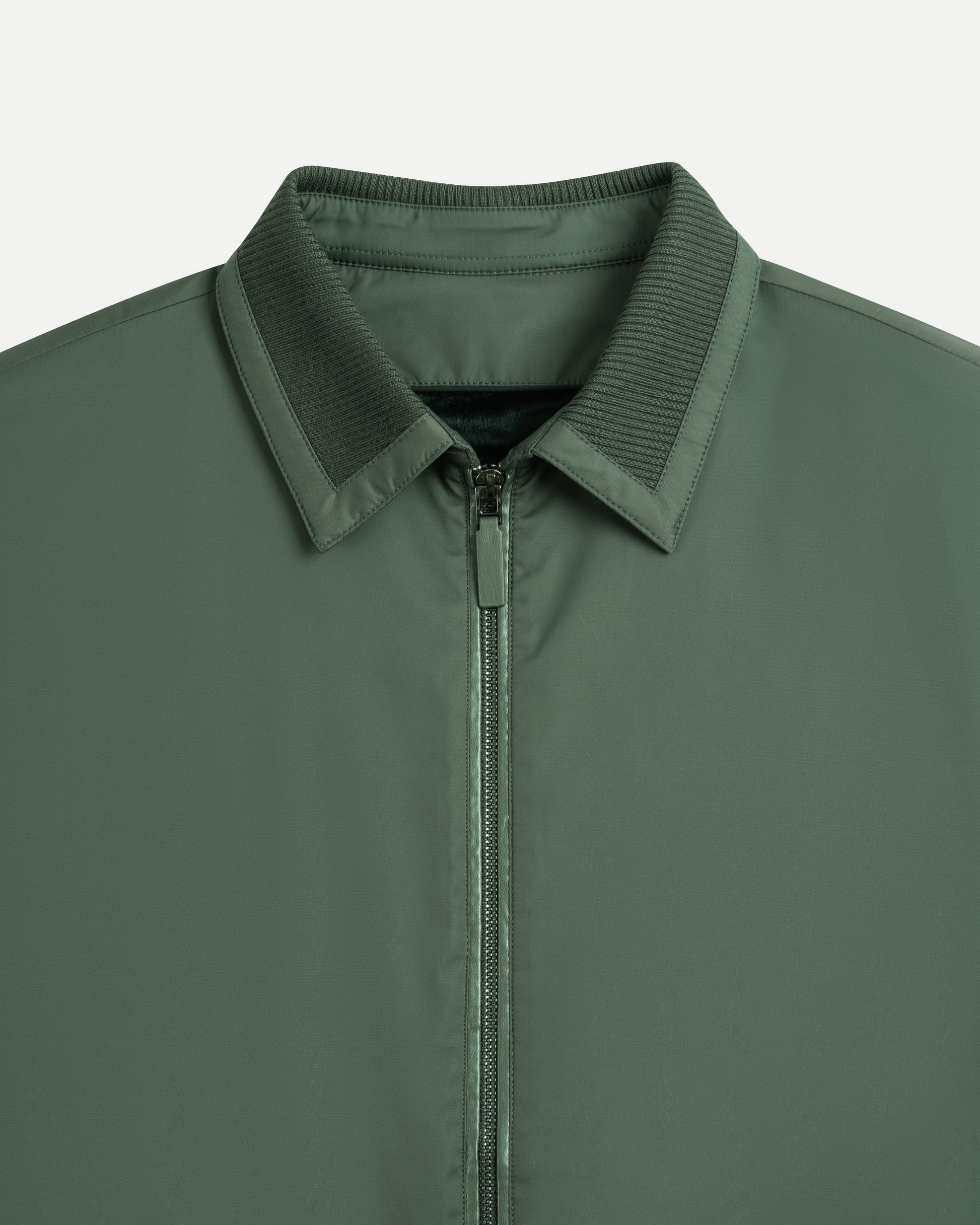 Collared Jacket with Knit Accents