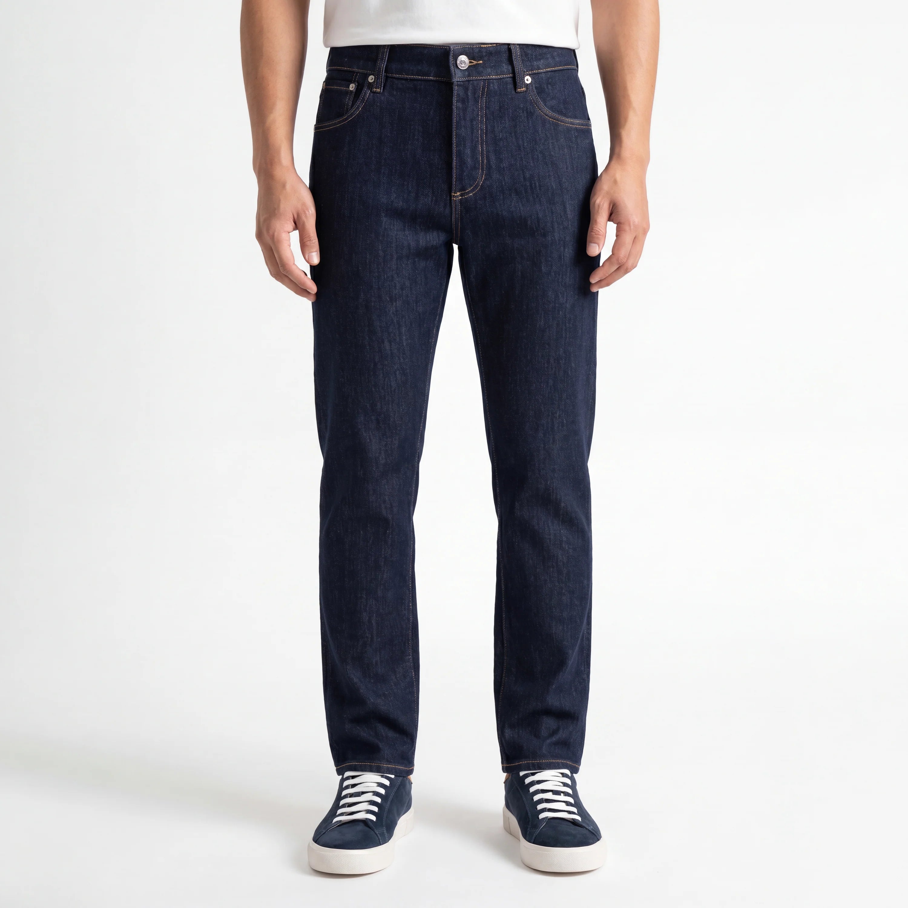 Straight-Fit Cotton Woven Jeans