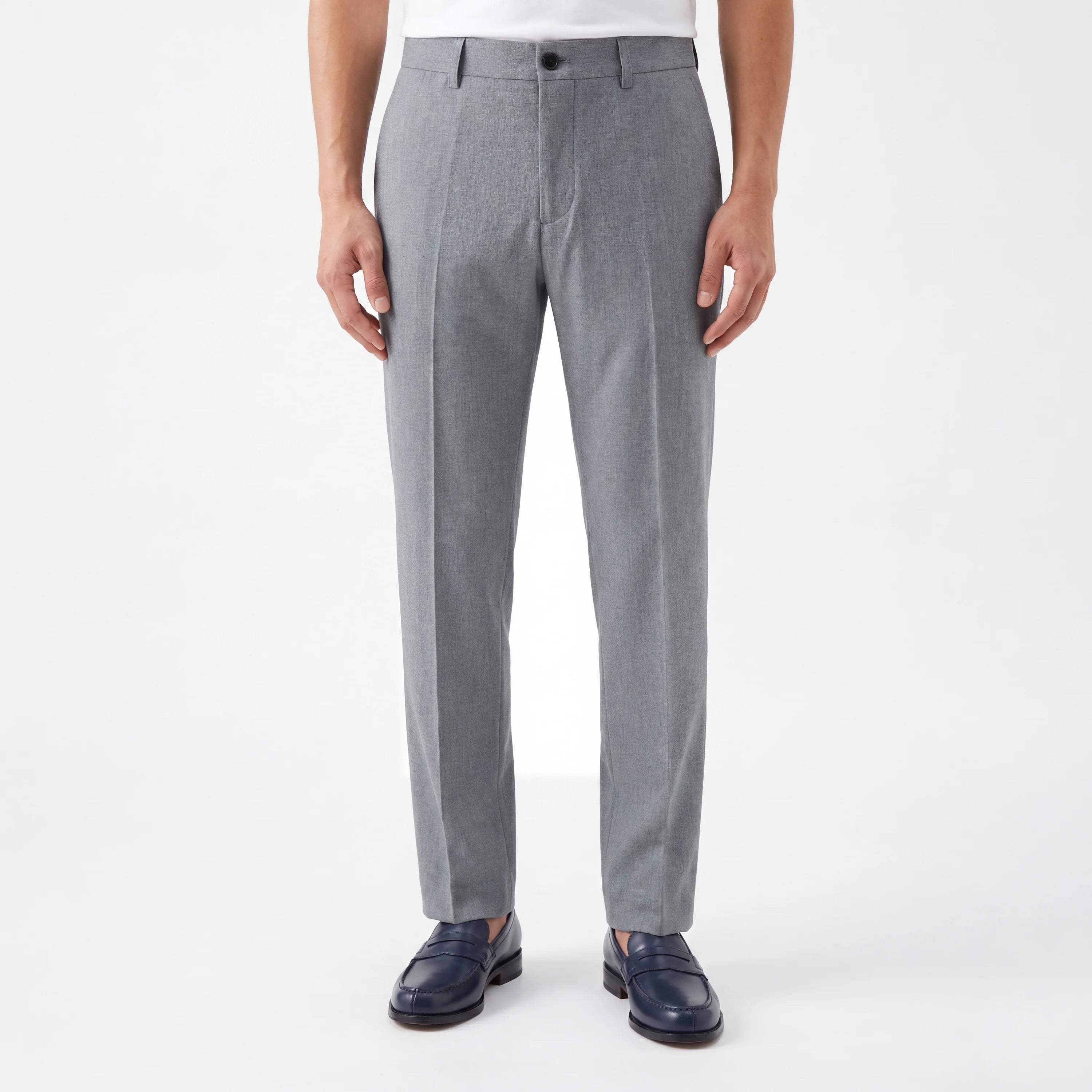 Cotton Twill Pleated Trousers