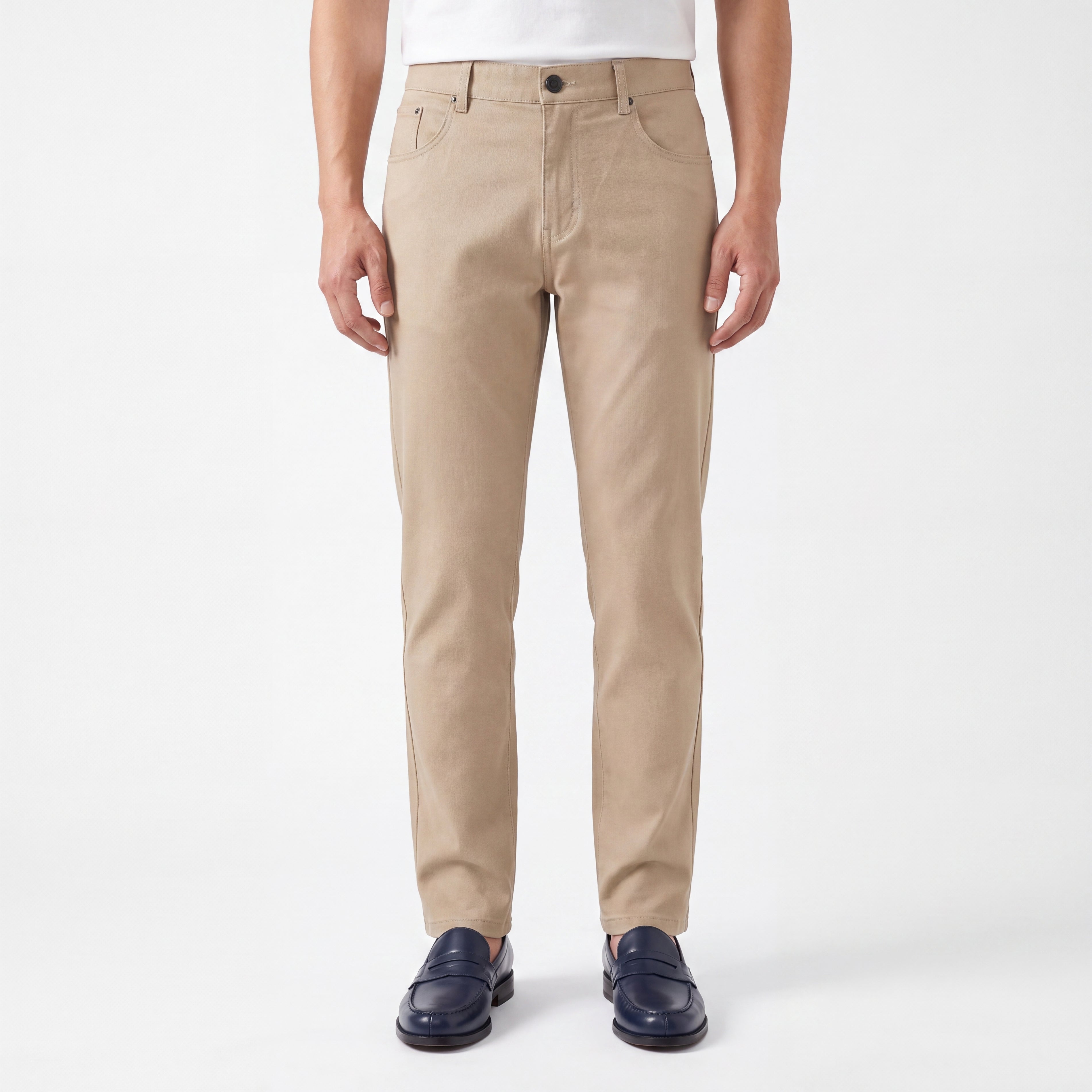 Stretch Waist Straight Fit Jeans