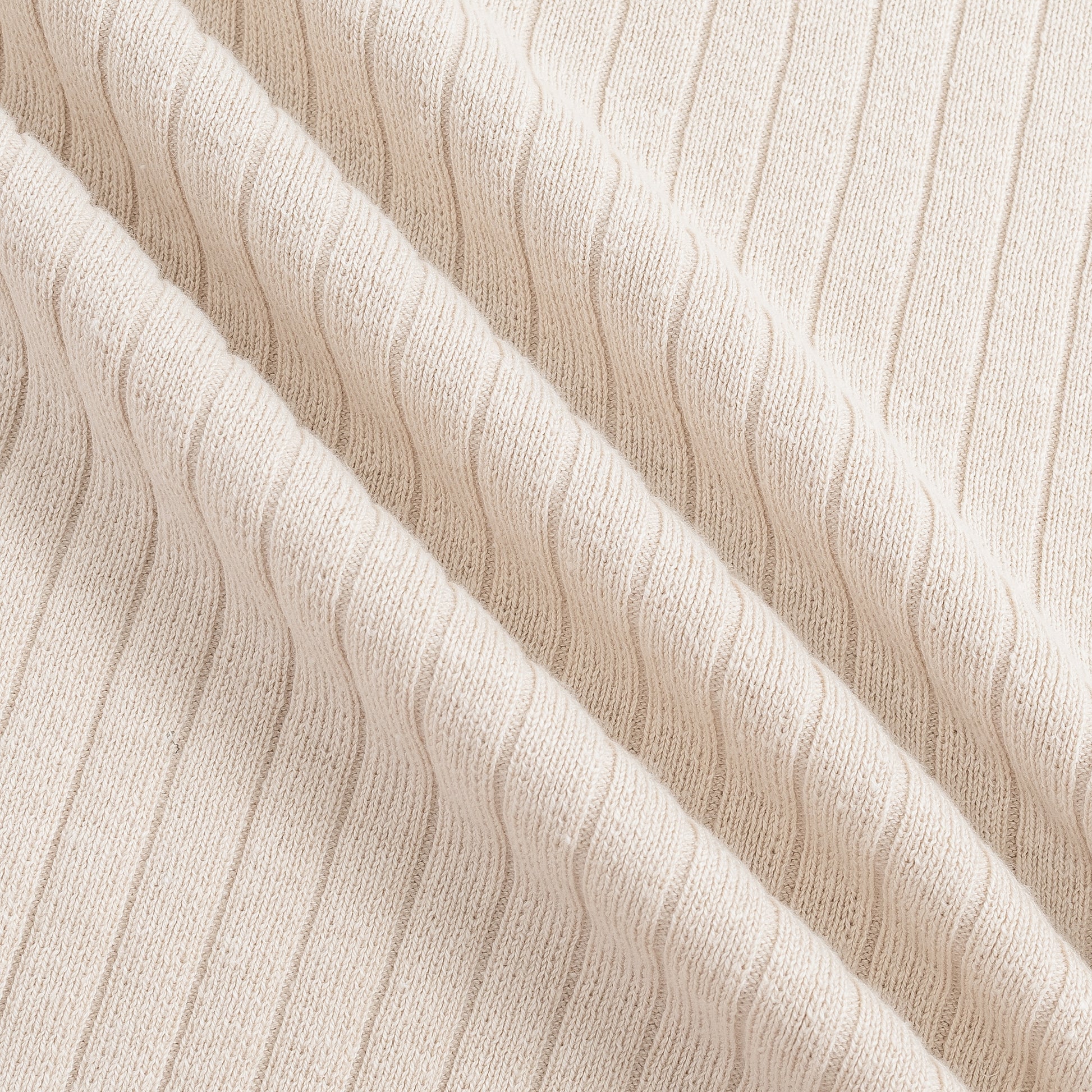 Vertical Rib Knit Polo Shirt