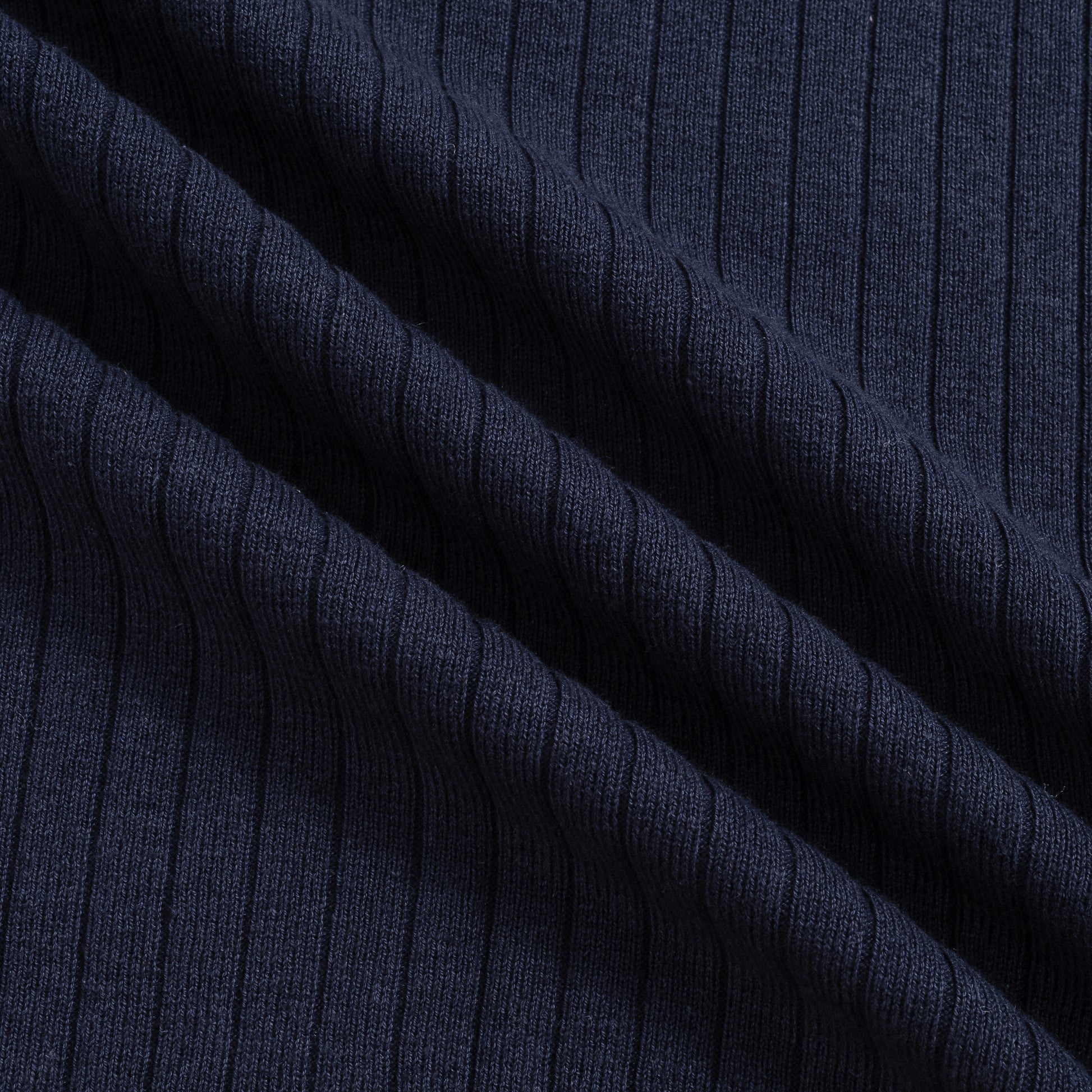 Vertical Rib Knit Polo Shirt