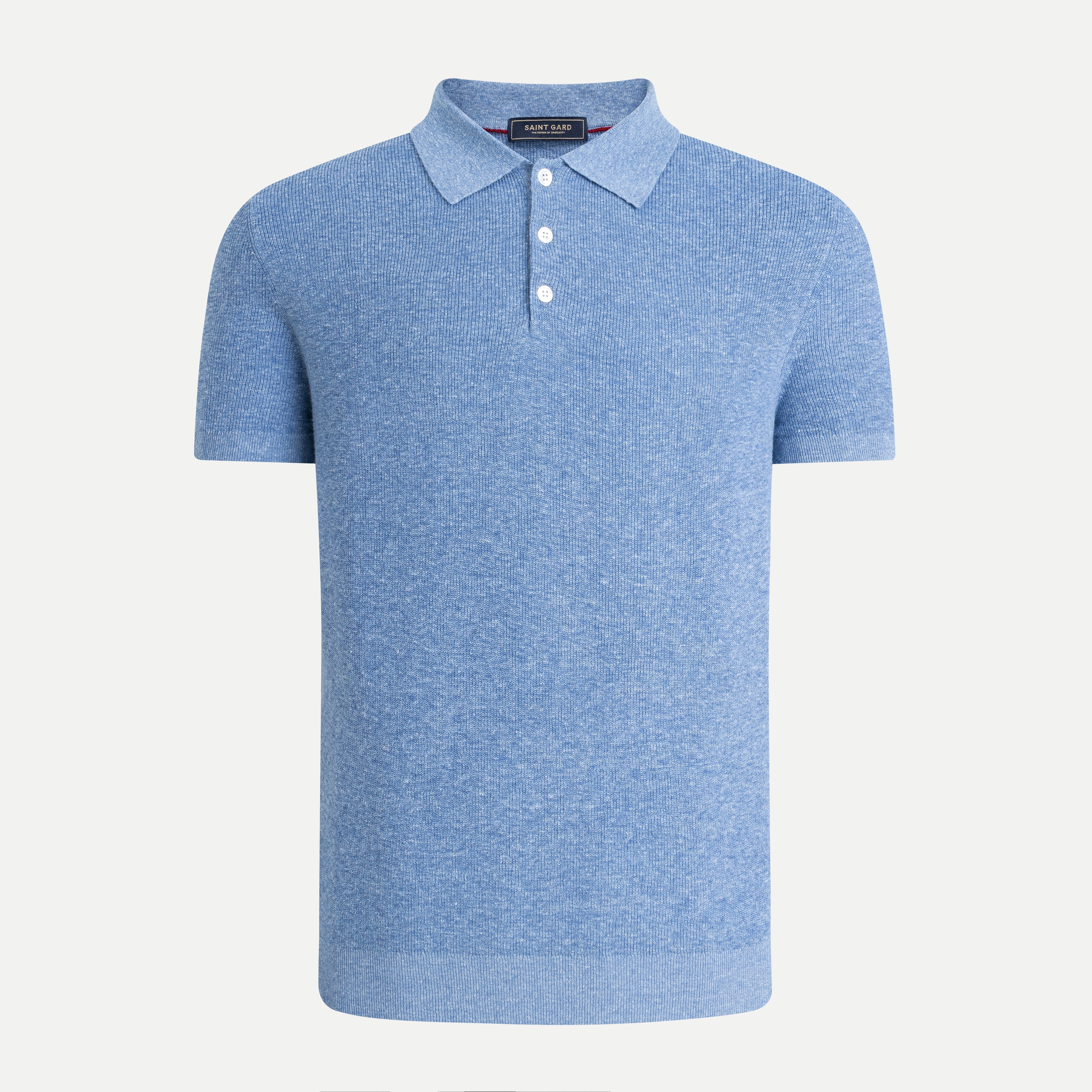 Rib Knit Polo Shirt