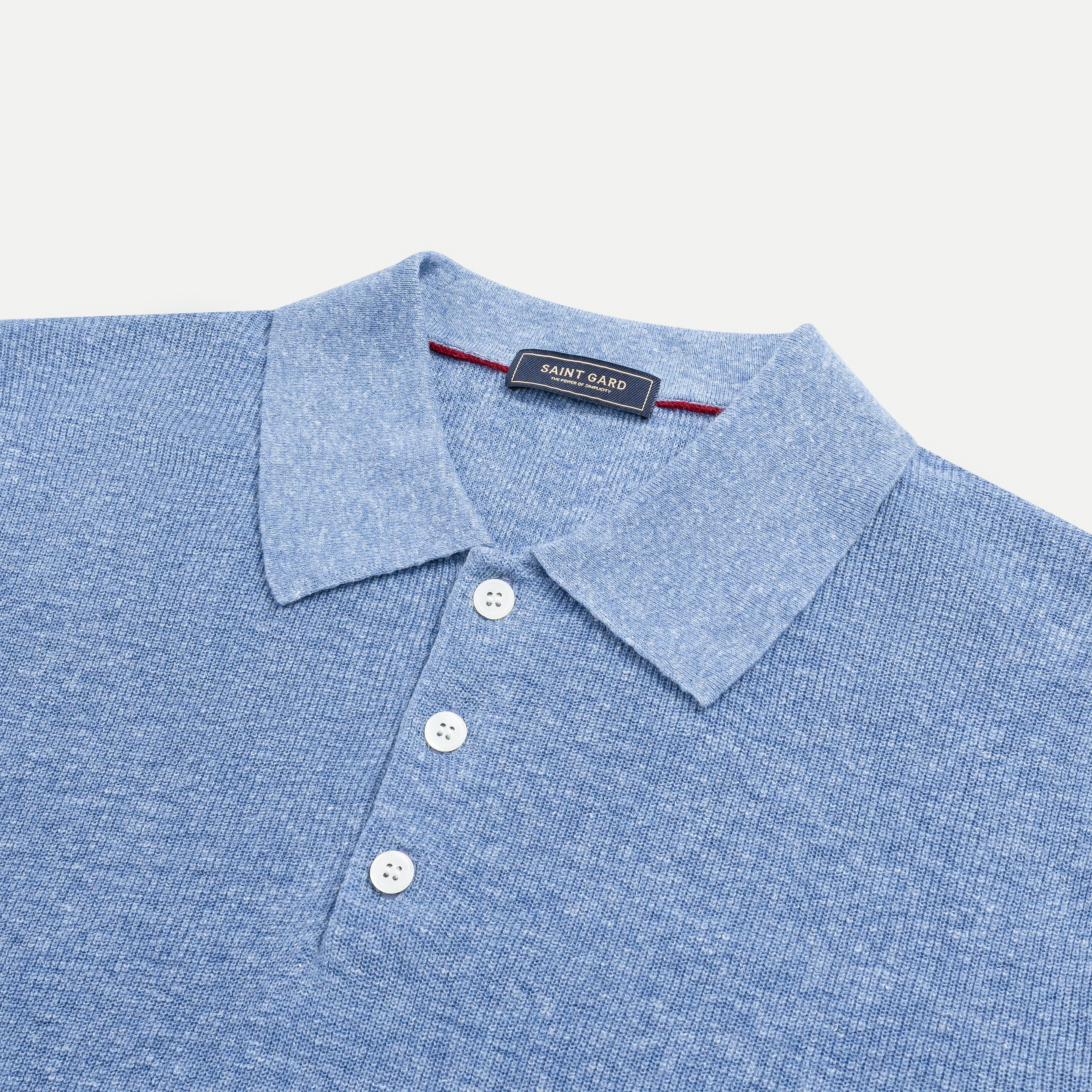 Rib Knit Polo Shirt