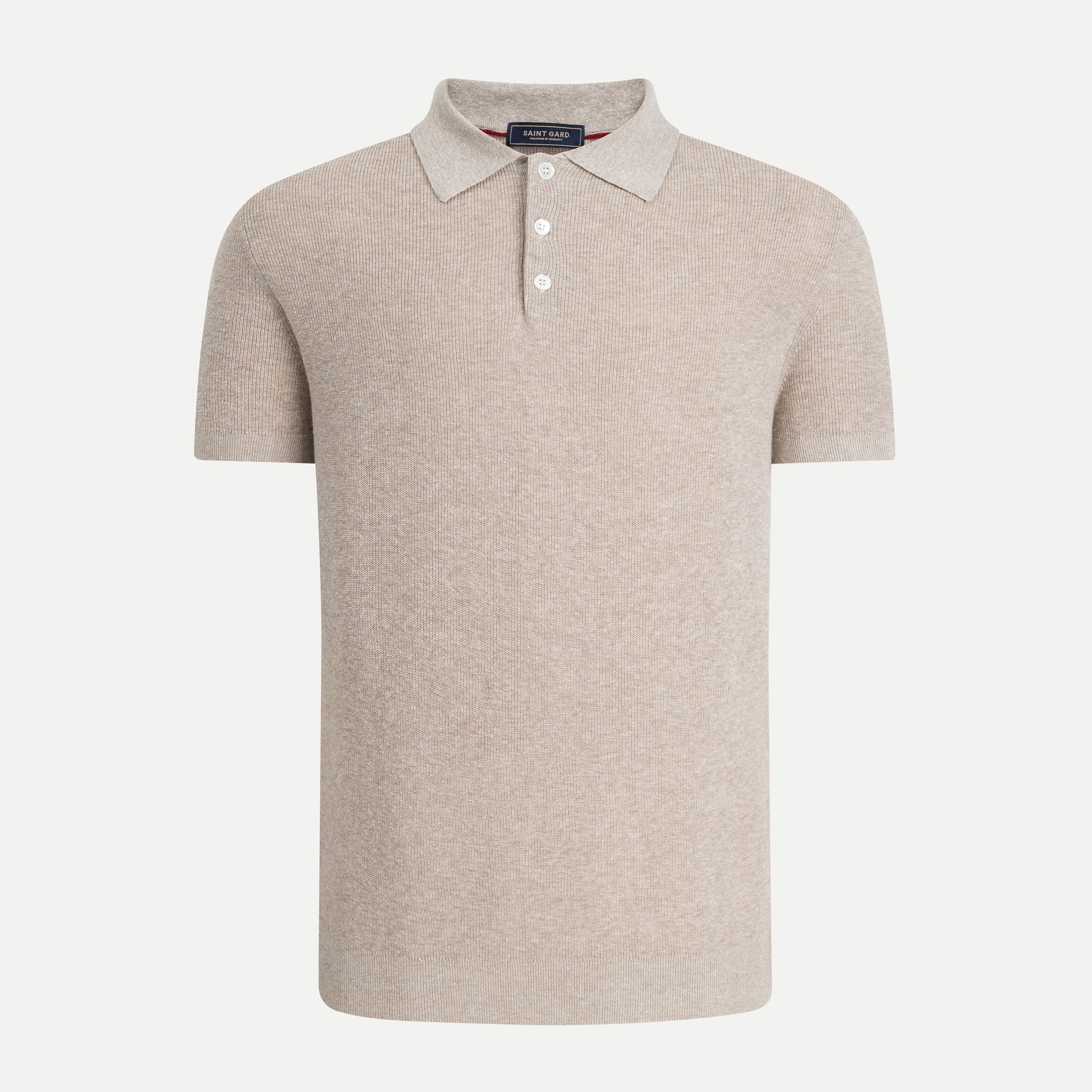 Rib Knit Polo Shirt