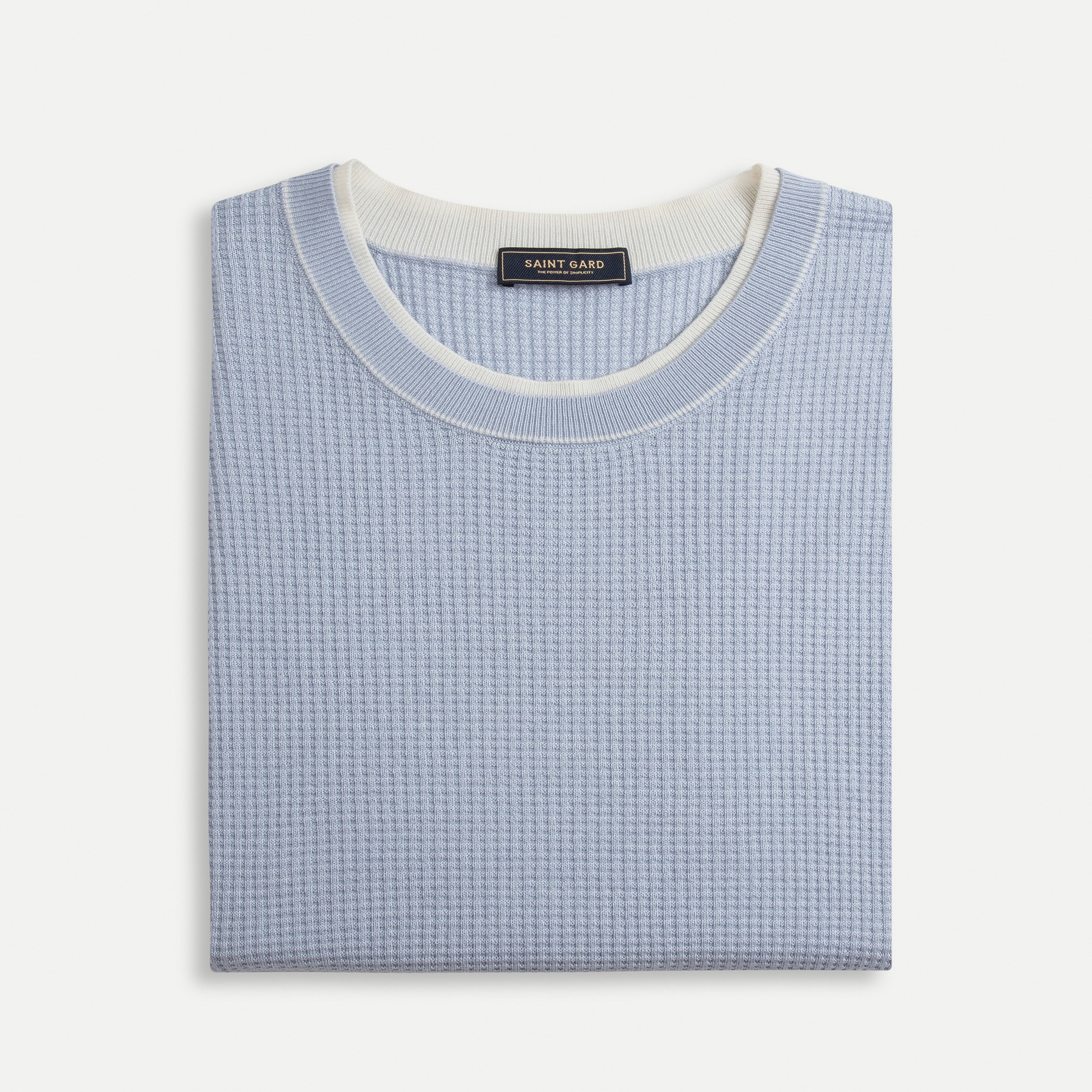 Ribbed Knit Crewneck T-Shirt