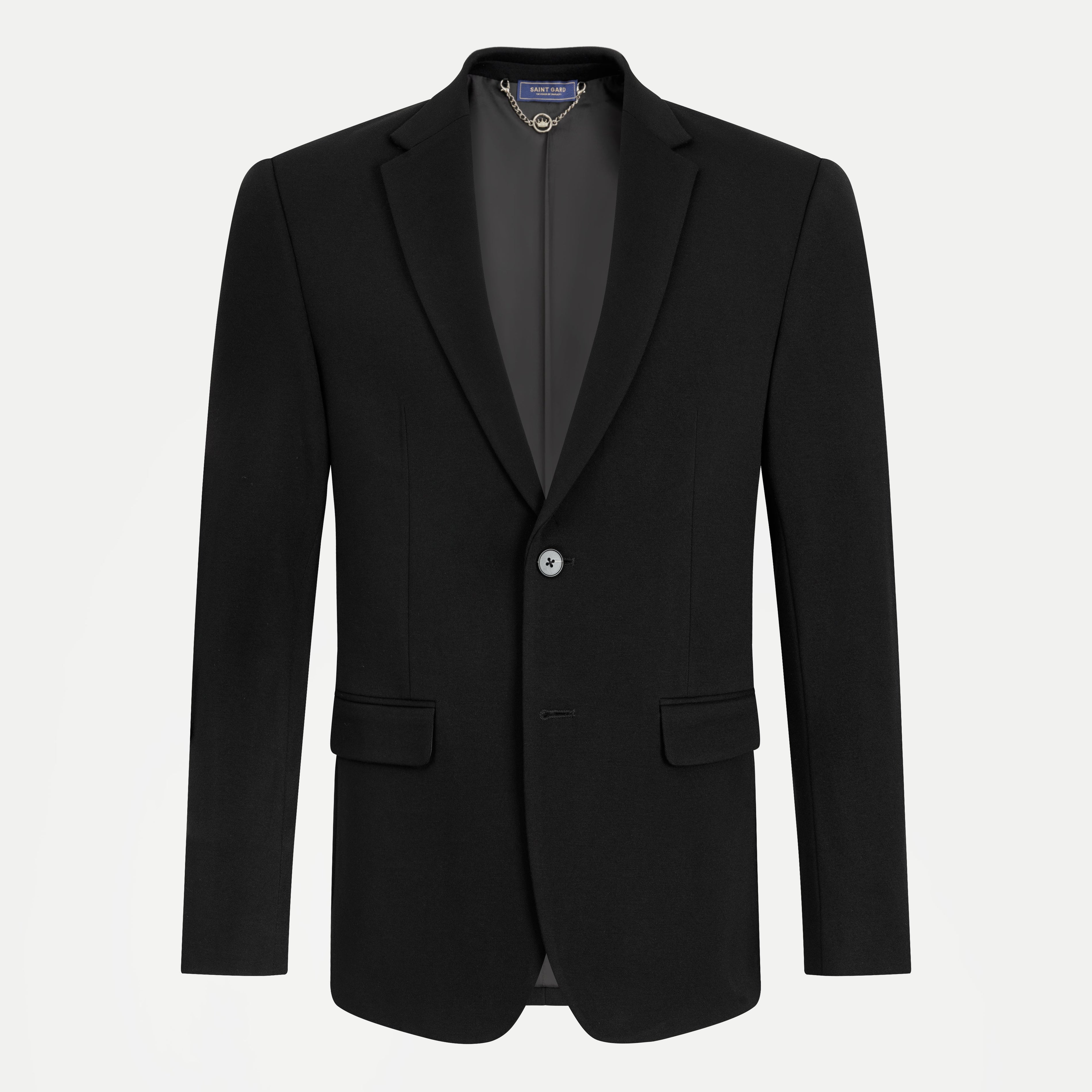 Structured Solid Blazer in Pima Cotton