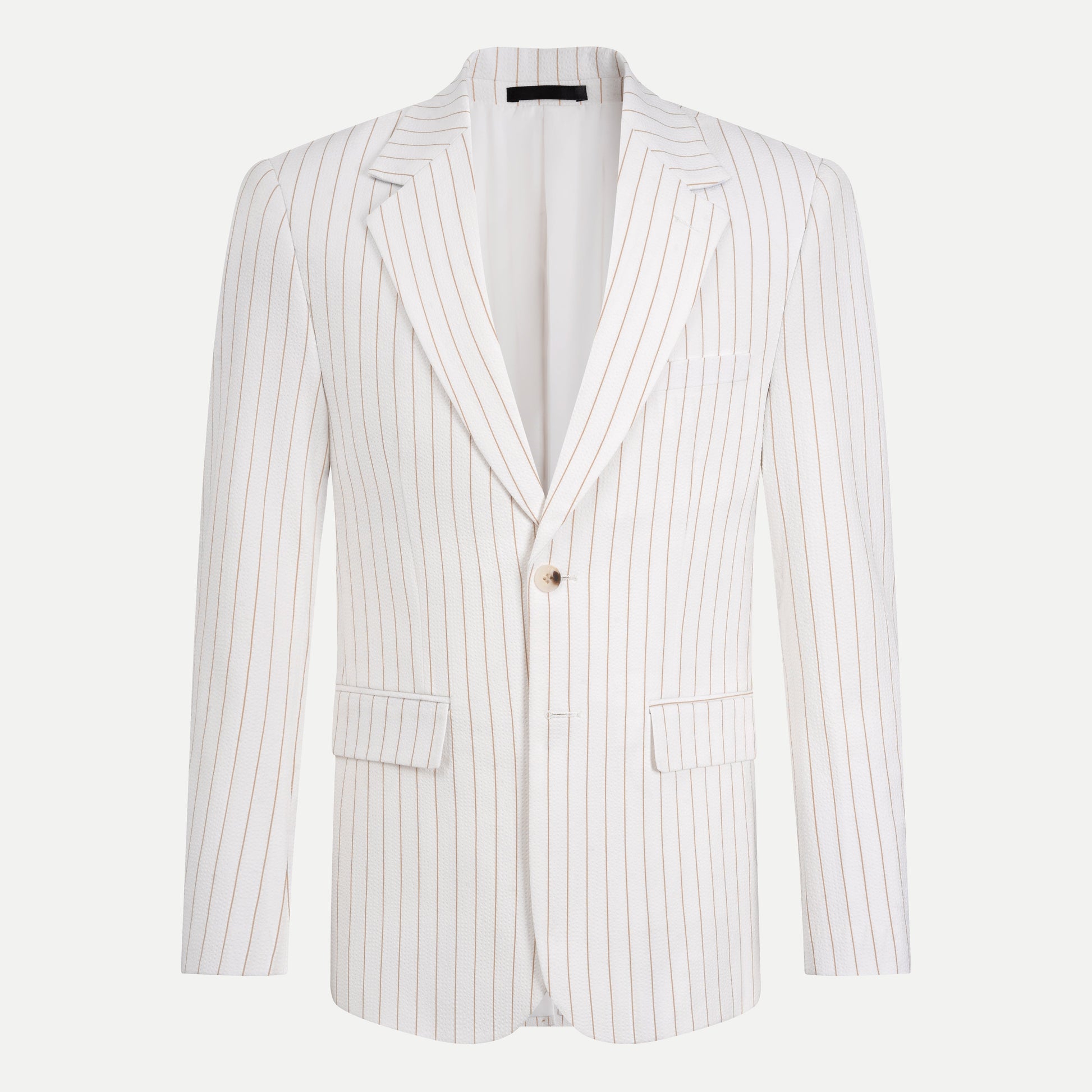 Pinstripe 3D Textured Cotton Blazer