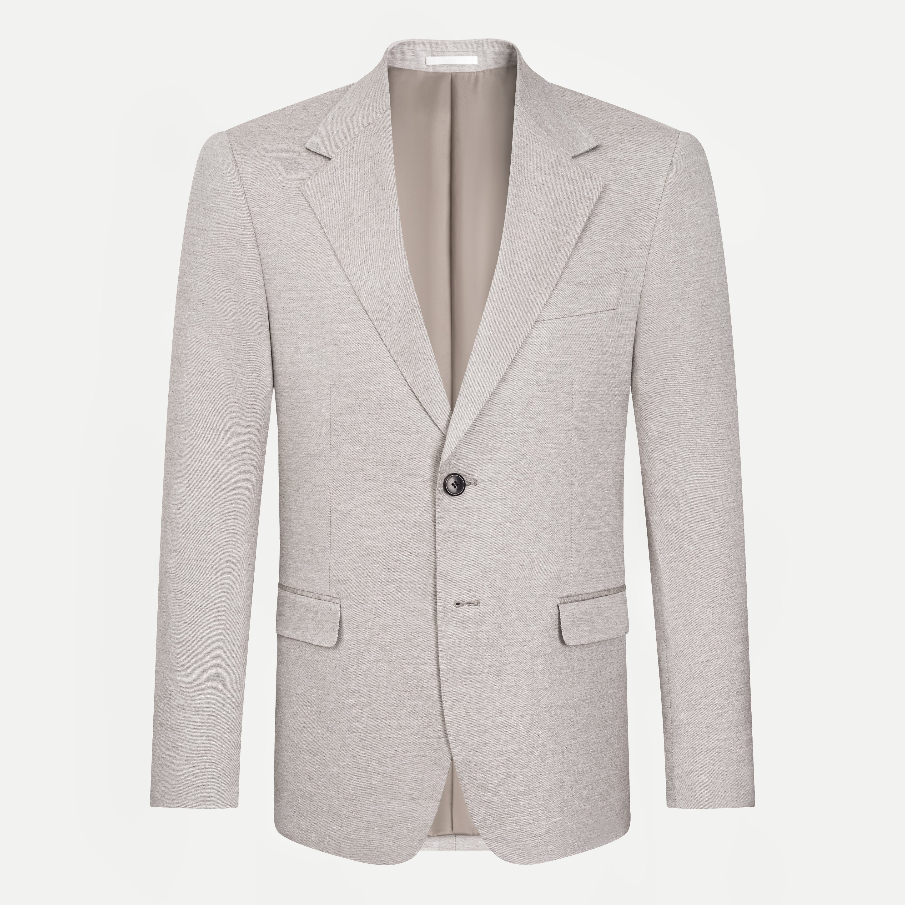 Structured Solid Blazer in Textured Fabric