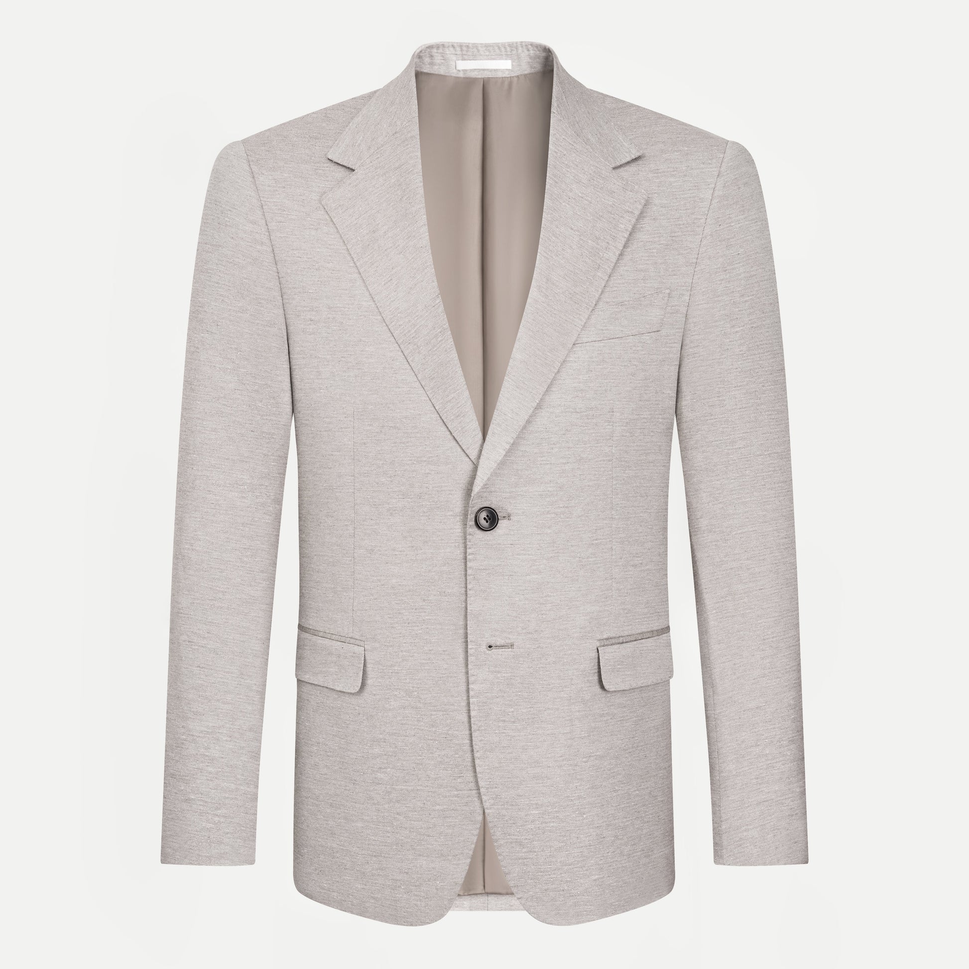 Structured Solid Blazer in Textured Fabric