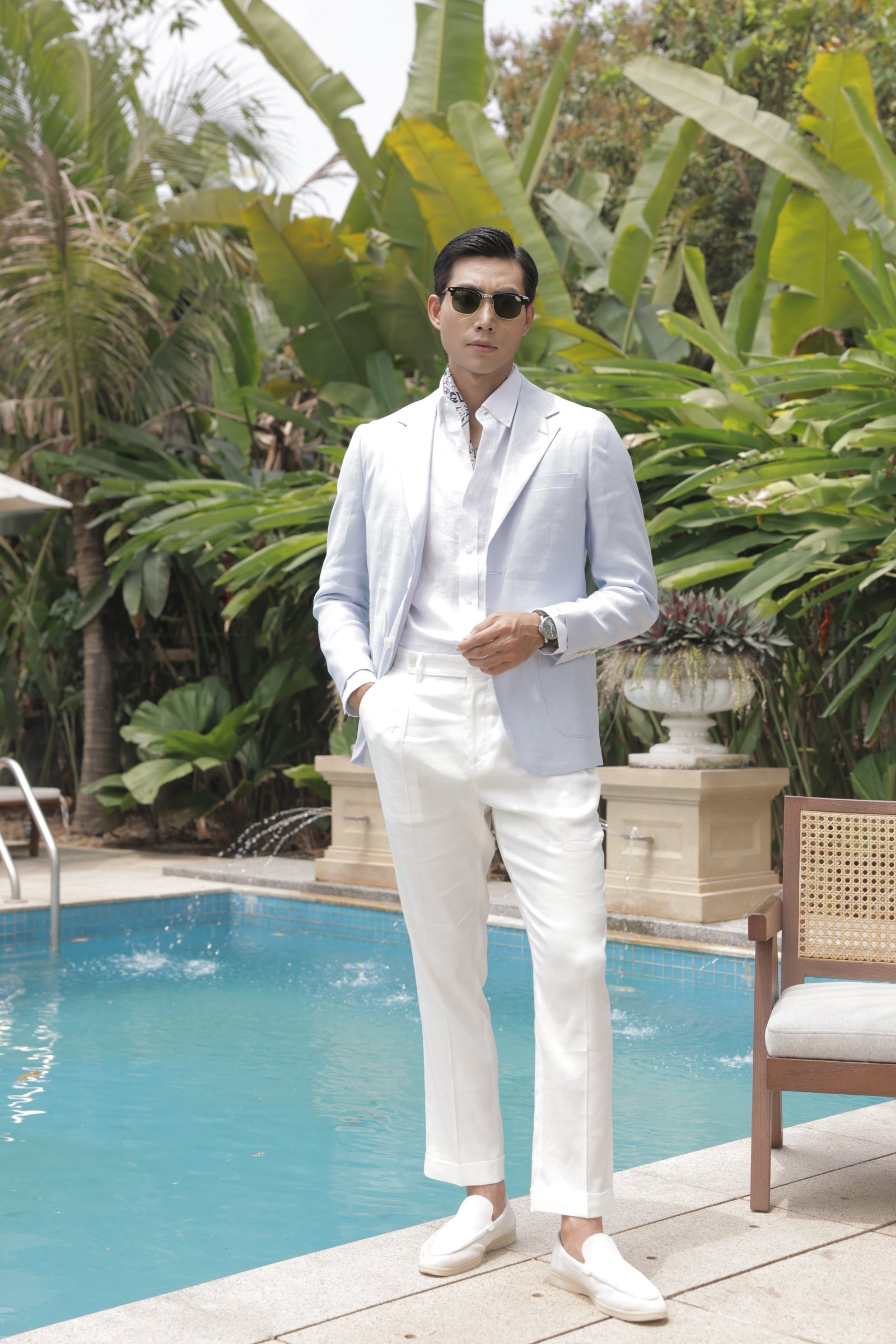 Premium Linen Blazer in Soft Flax Viscose