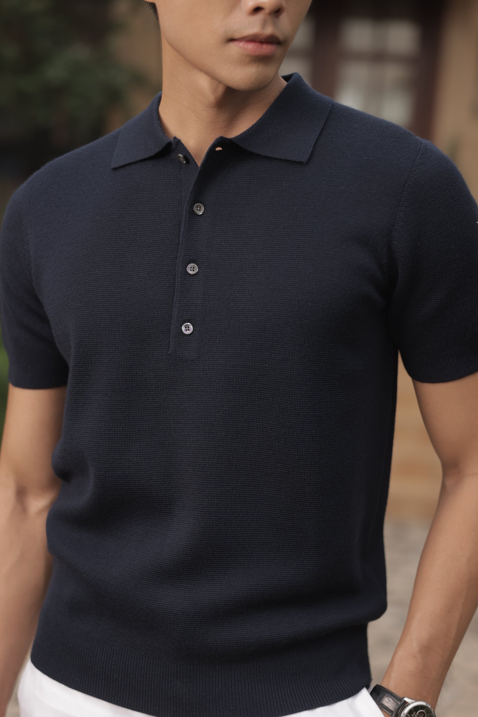 Basic Knit Polo Shirt