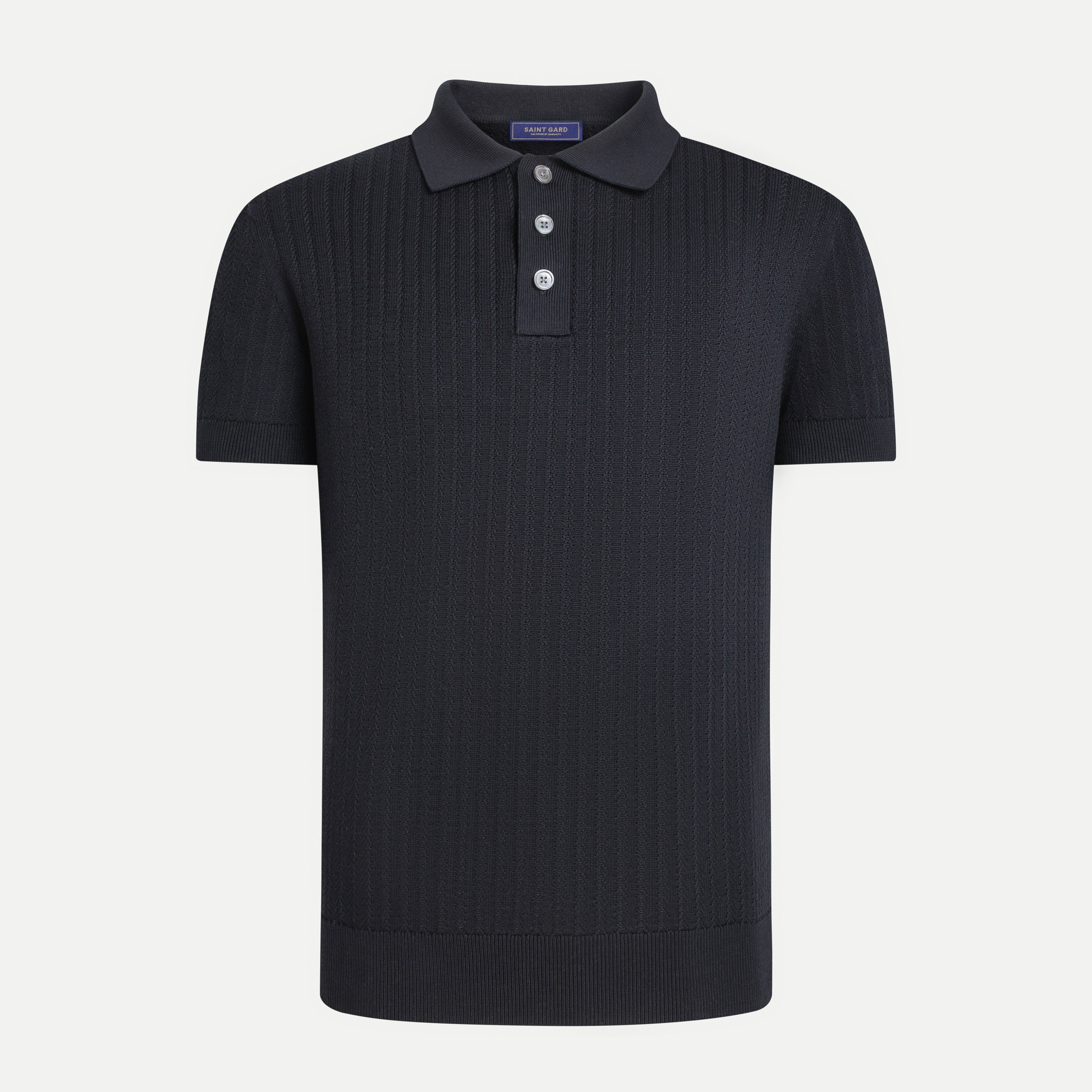 Chevron Textured Knit Polo Shirt – SAINT GARD GLOBAL
