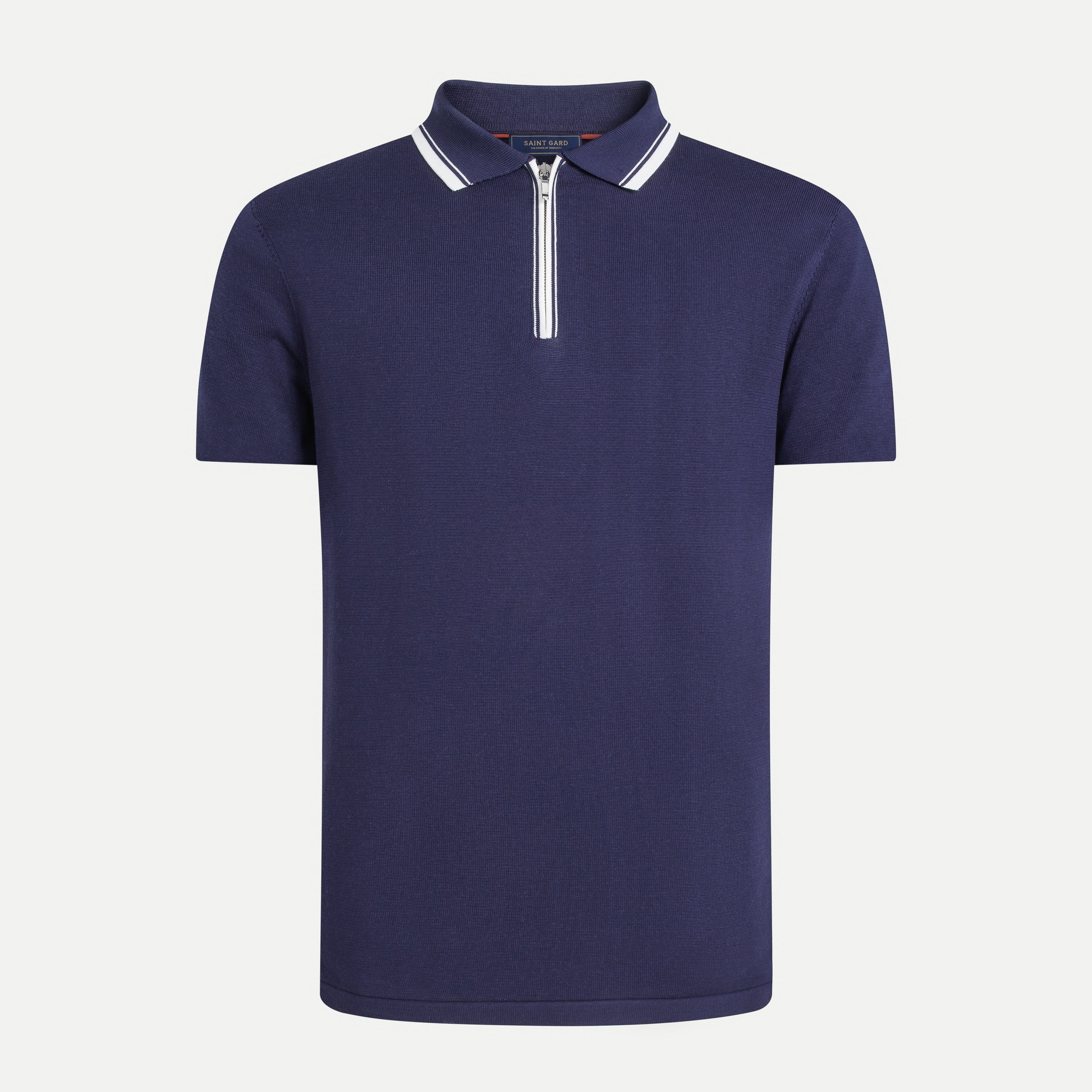 Knit Piqué Zip Polo Shirt
