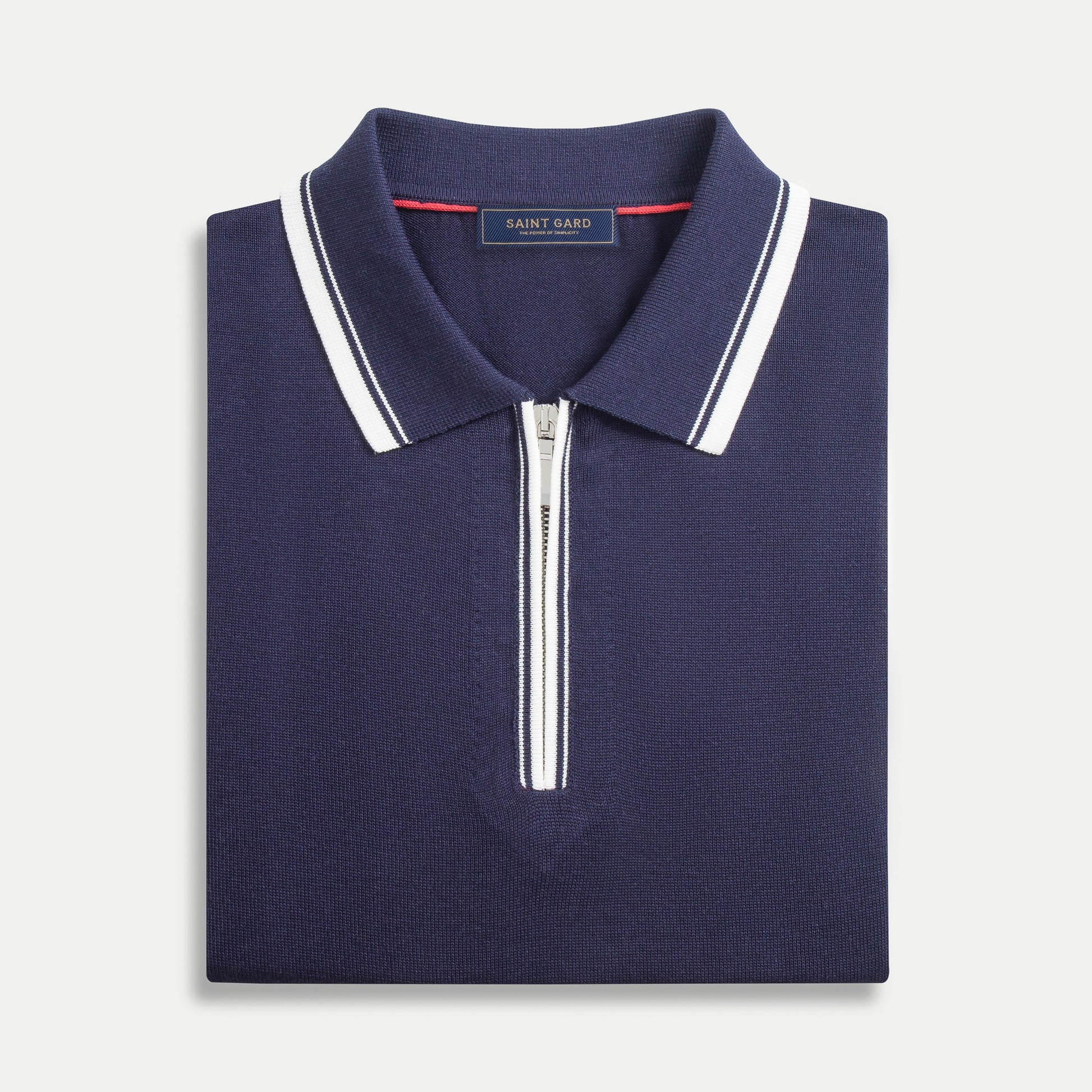 Knit Piqué Zip Polo Shirt
