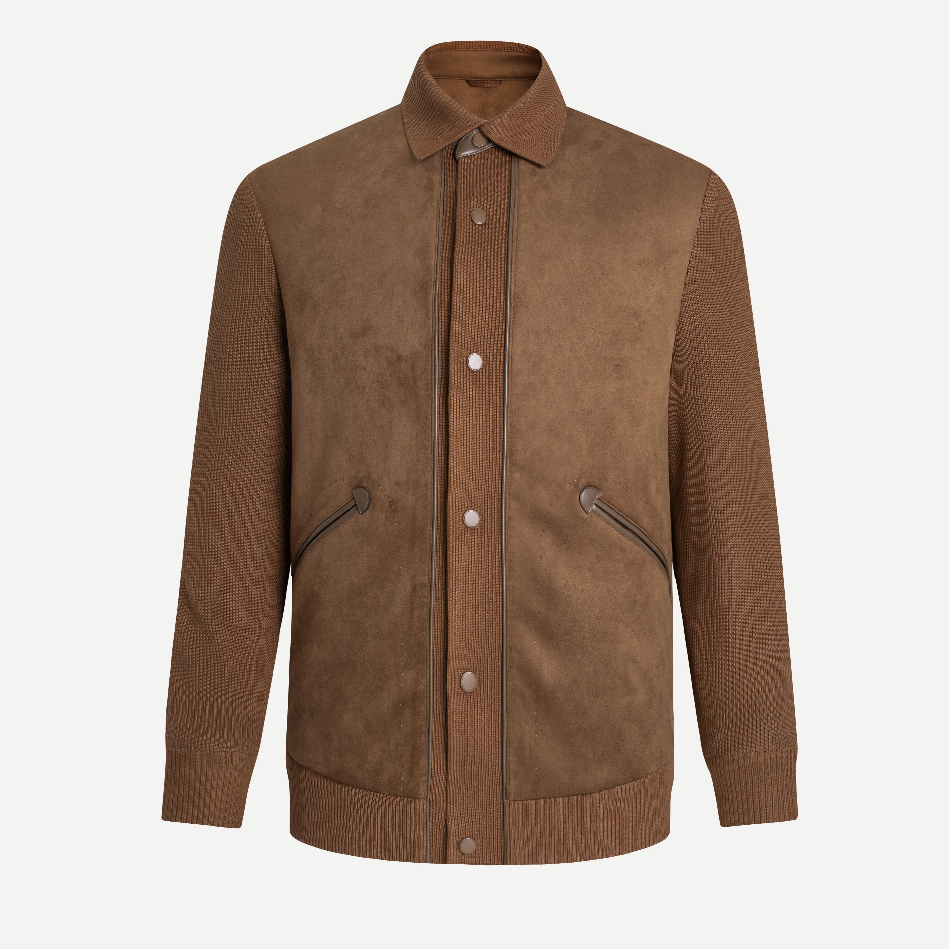 Suede Knit Accents Jacket