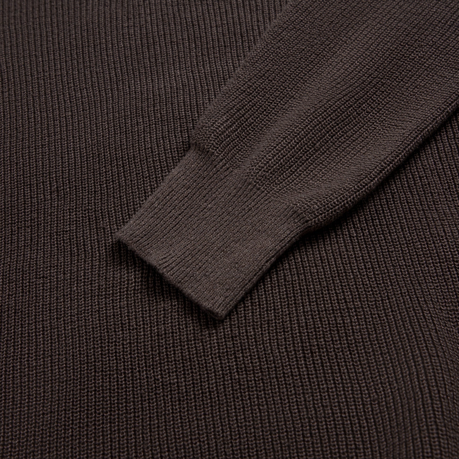 Long-Sleeve Rib Knit Polo Sweater