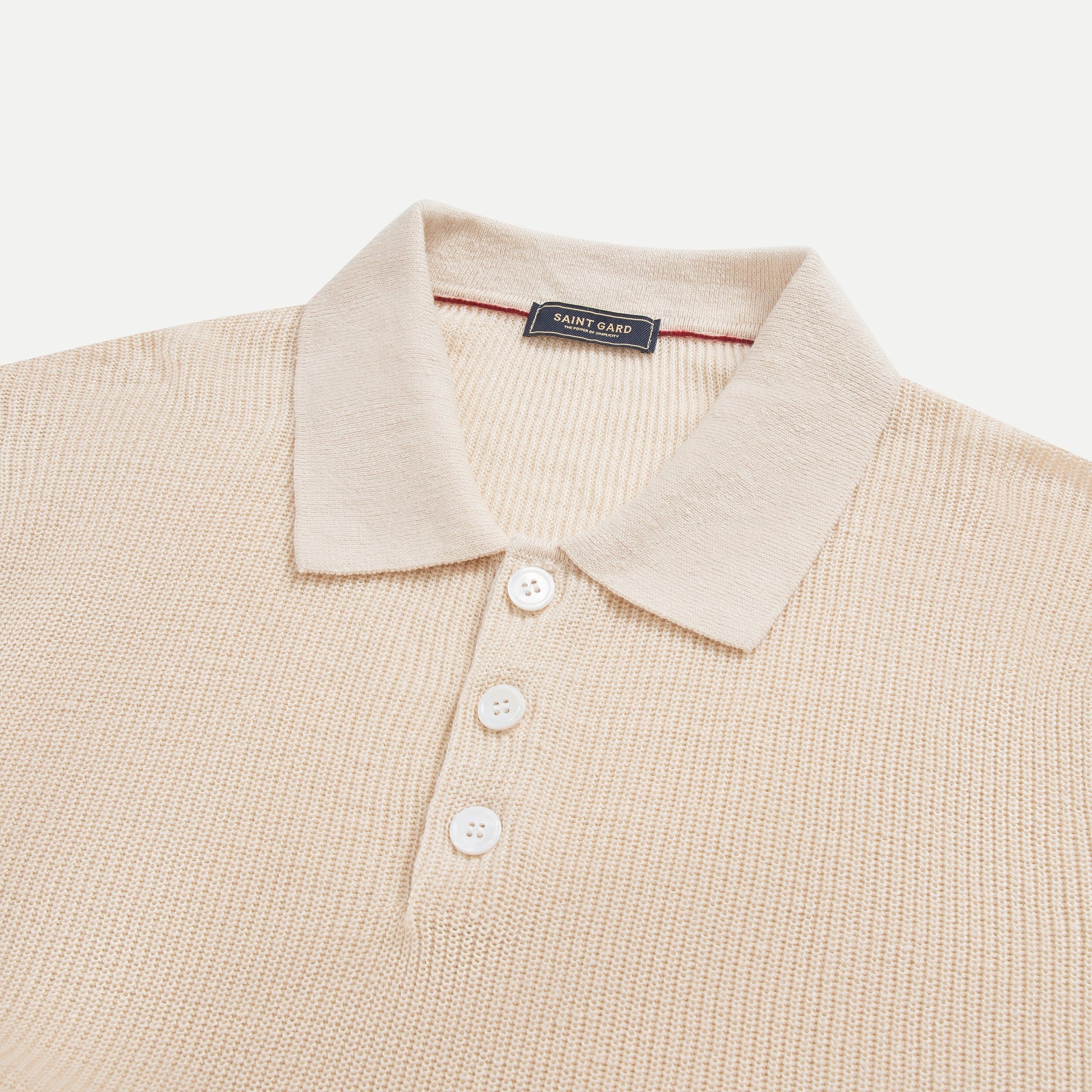 Long-Sleeve Rib Knit Polo Sweater