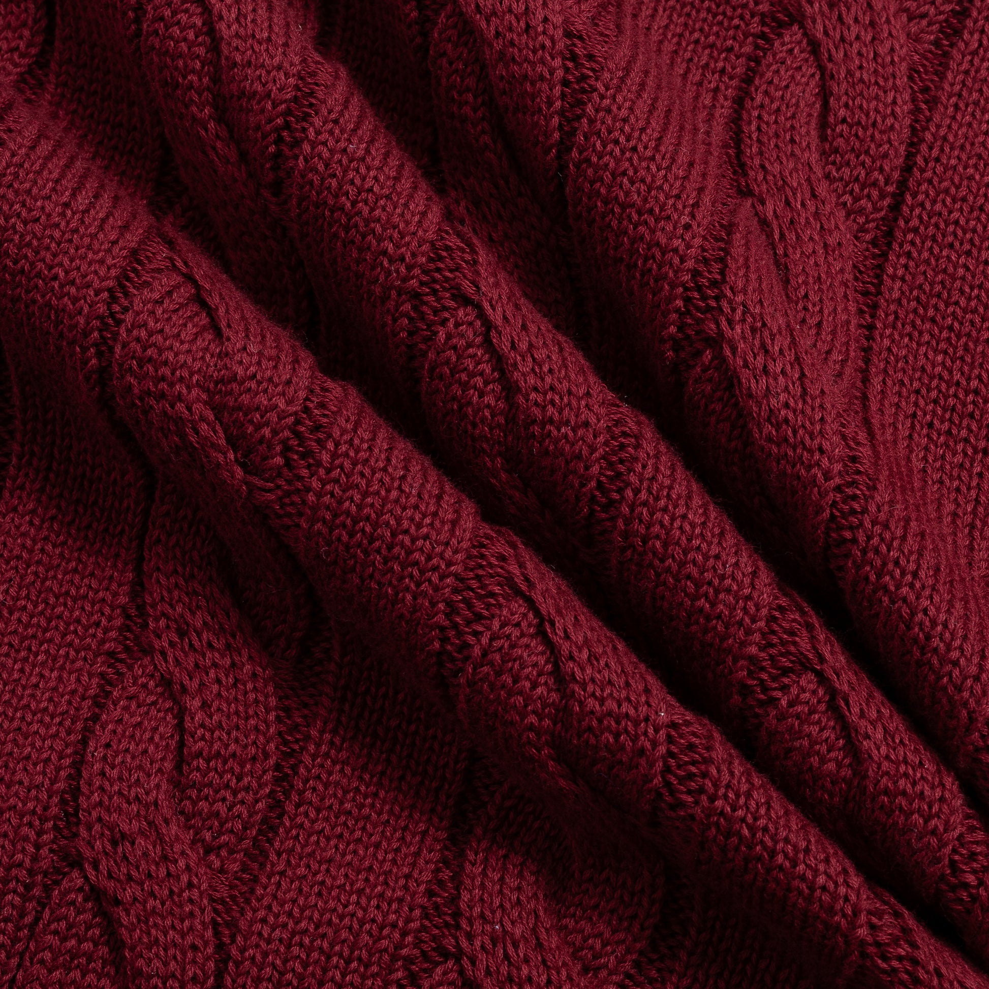 كنزة صوفية محبوكة بنمط كابل من مزيج الكشمير