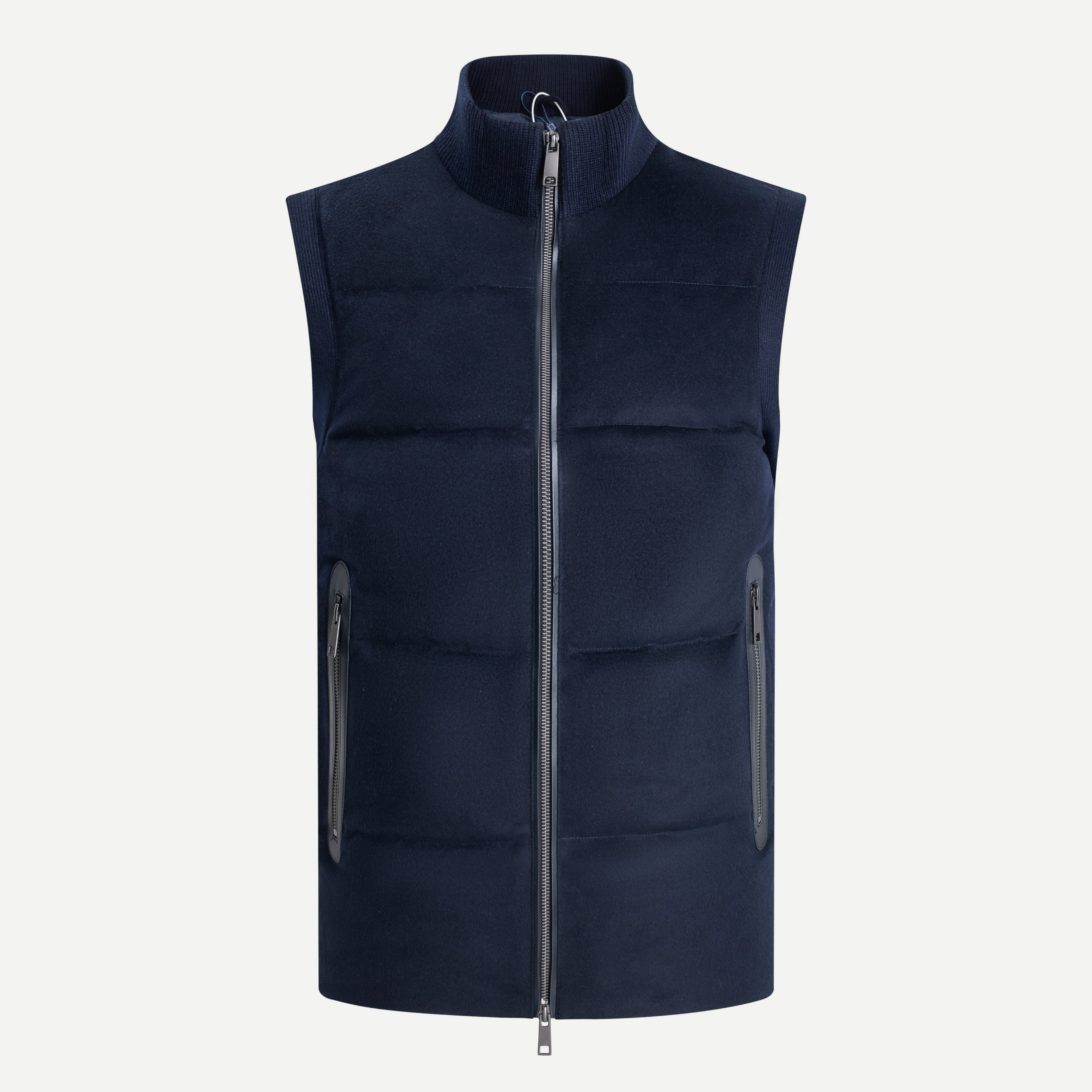 Wool-Blend Stand Collar Gilet