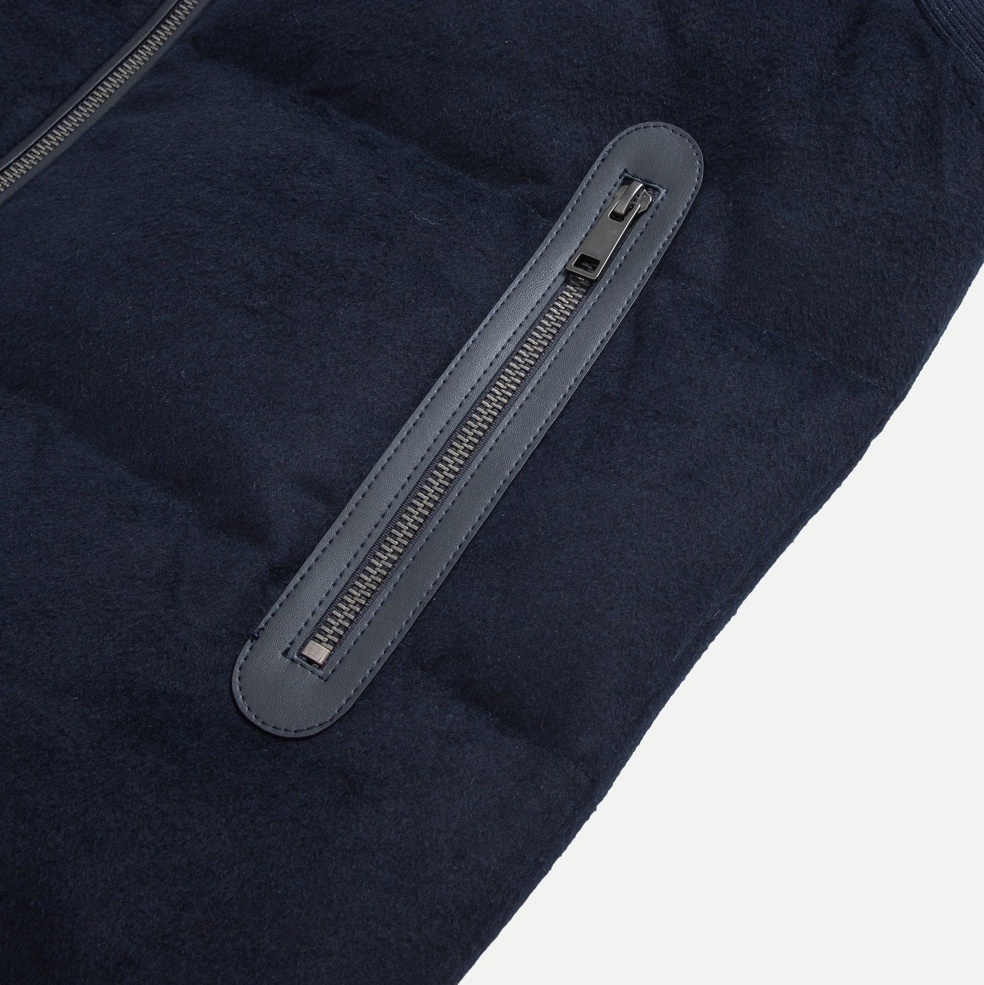 Wool-Blend Stand Collar Gilet