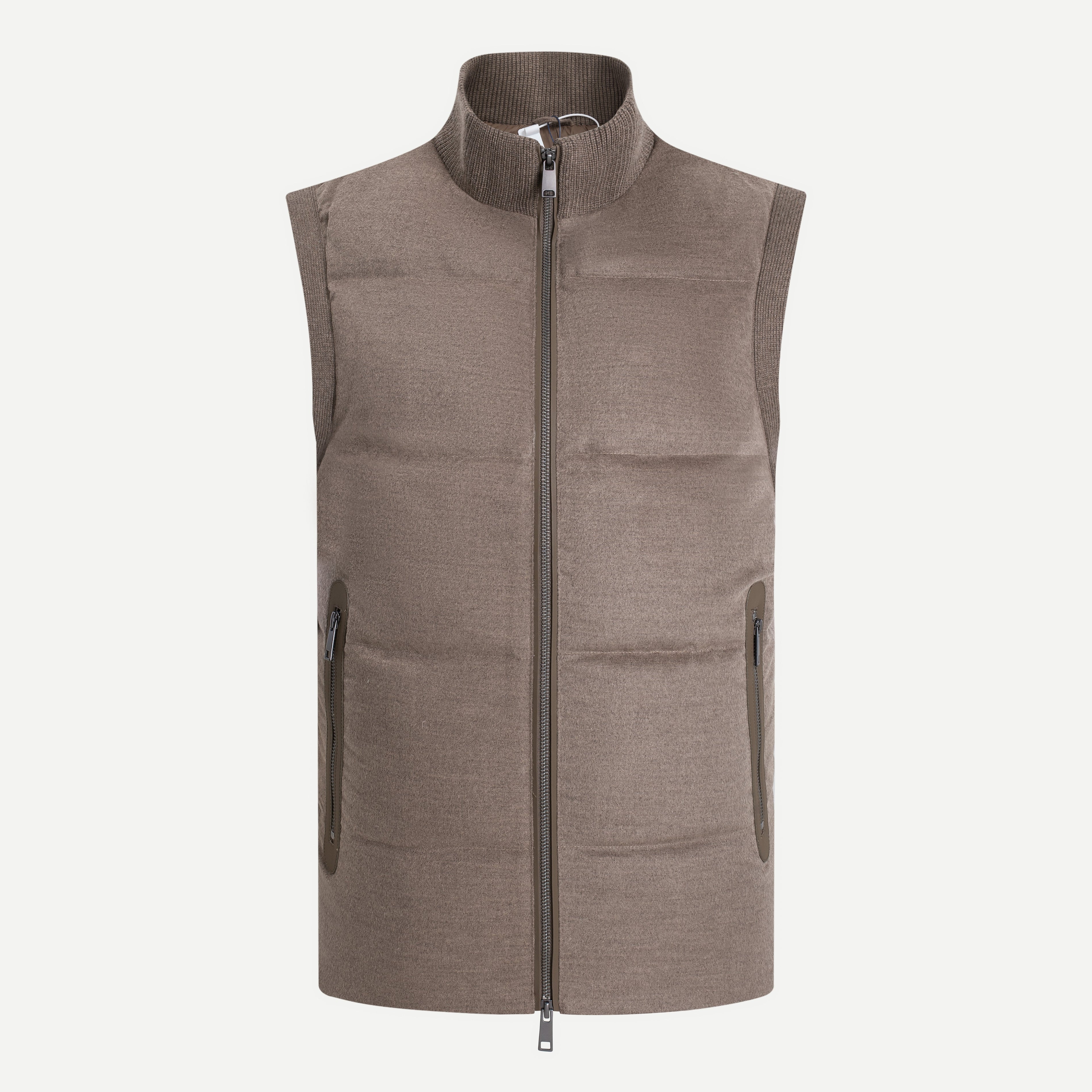 Wool-Blend Stand Collar Gilet