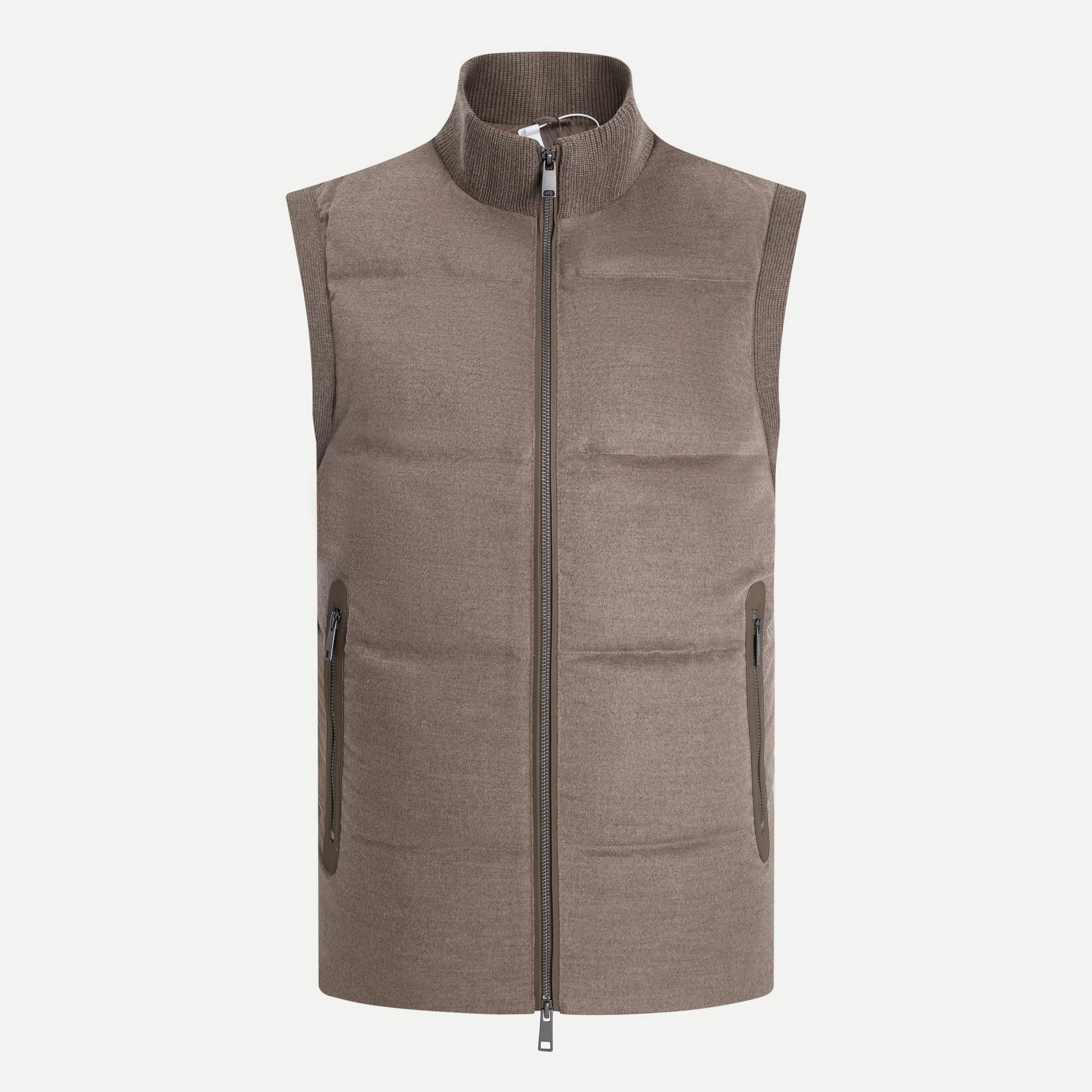Wool-Blend Stand Collar Gilet