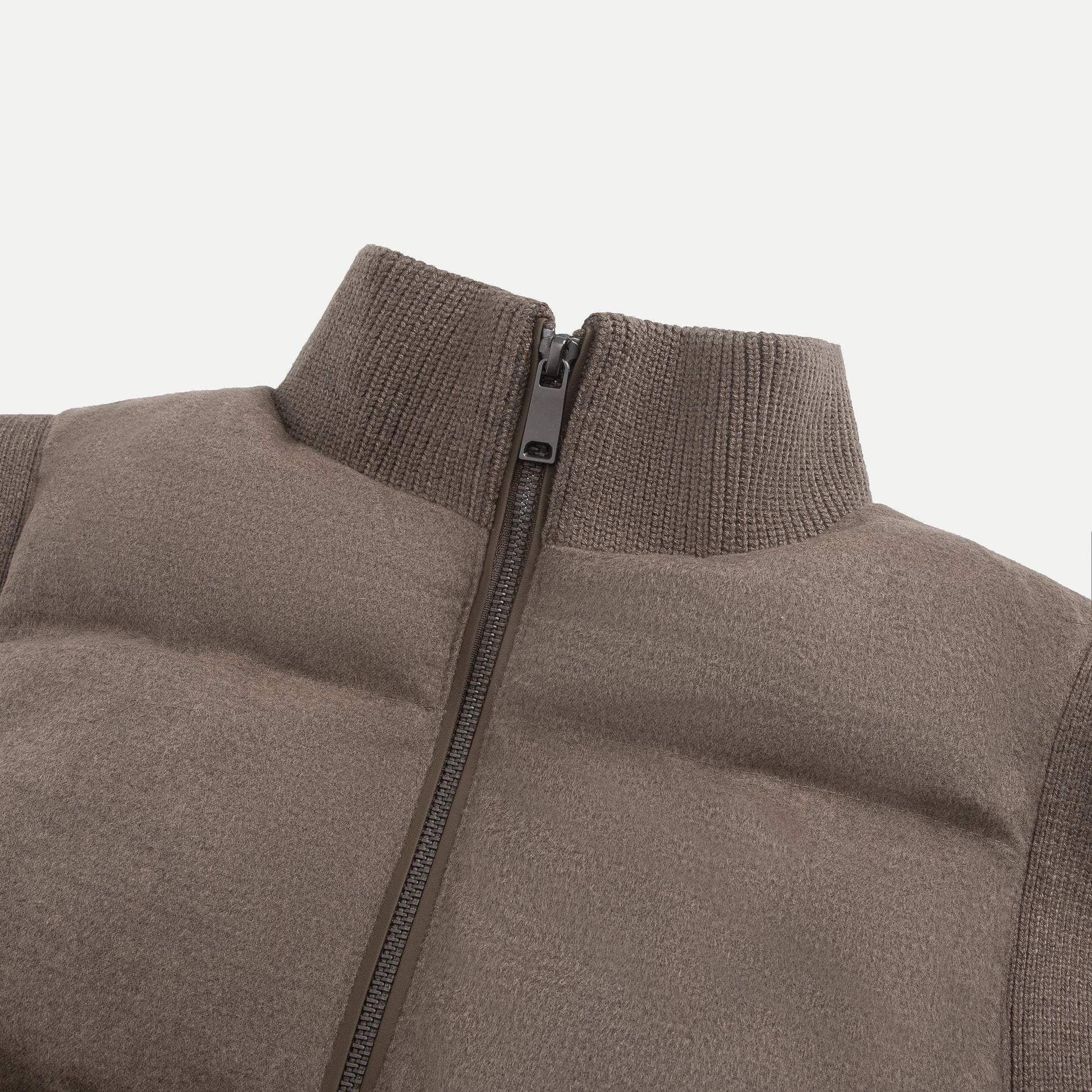 Wool-Blend Stand Collar Gilet