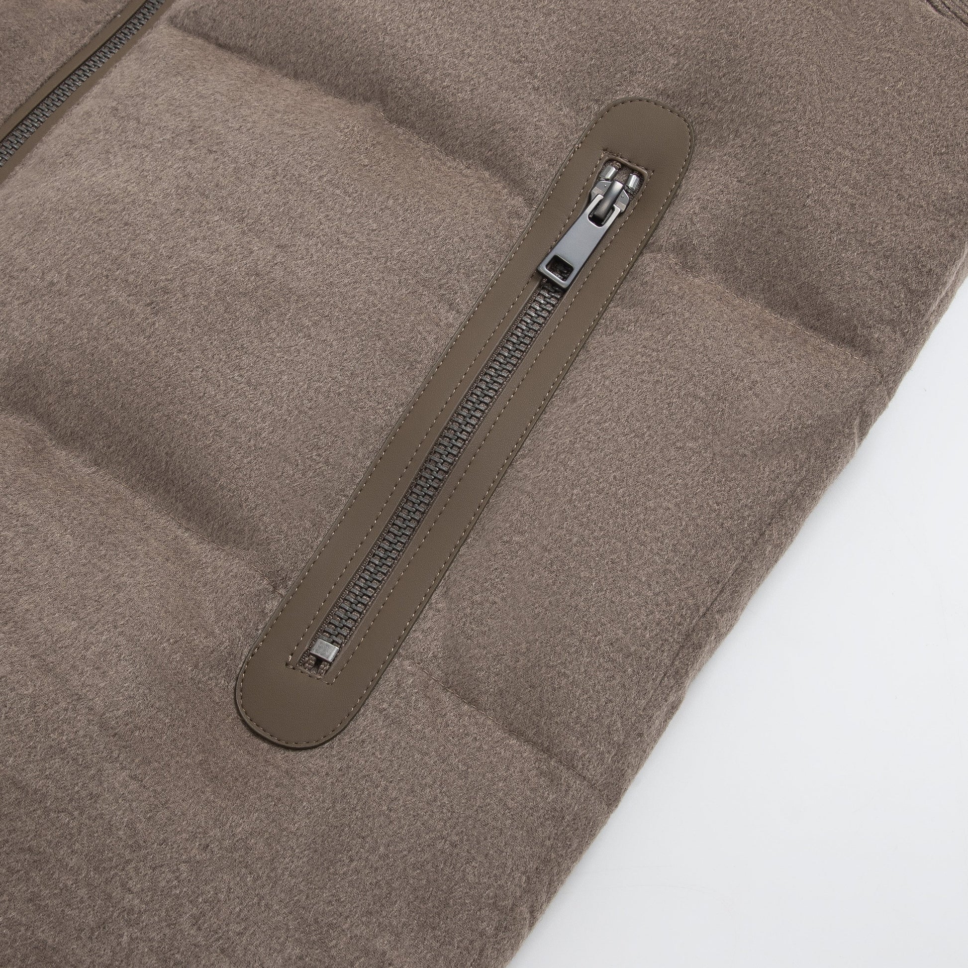 Wool-Blend Stand Collar Gilet