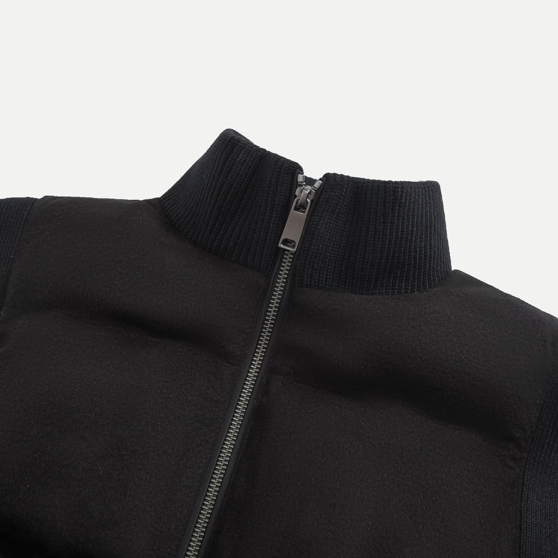 Wool-Blend Stand Collar Gilet