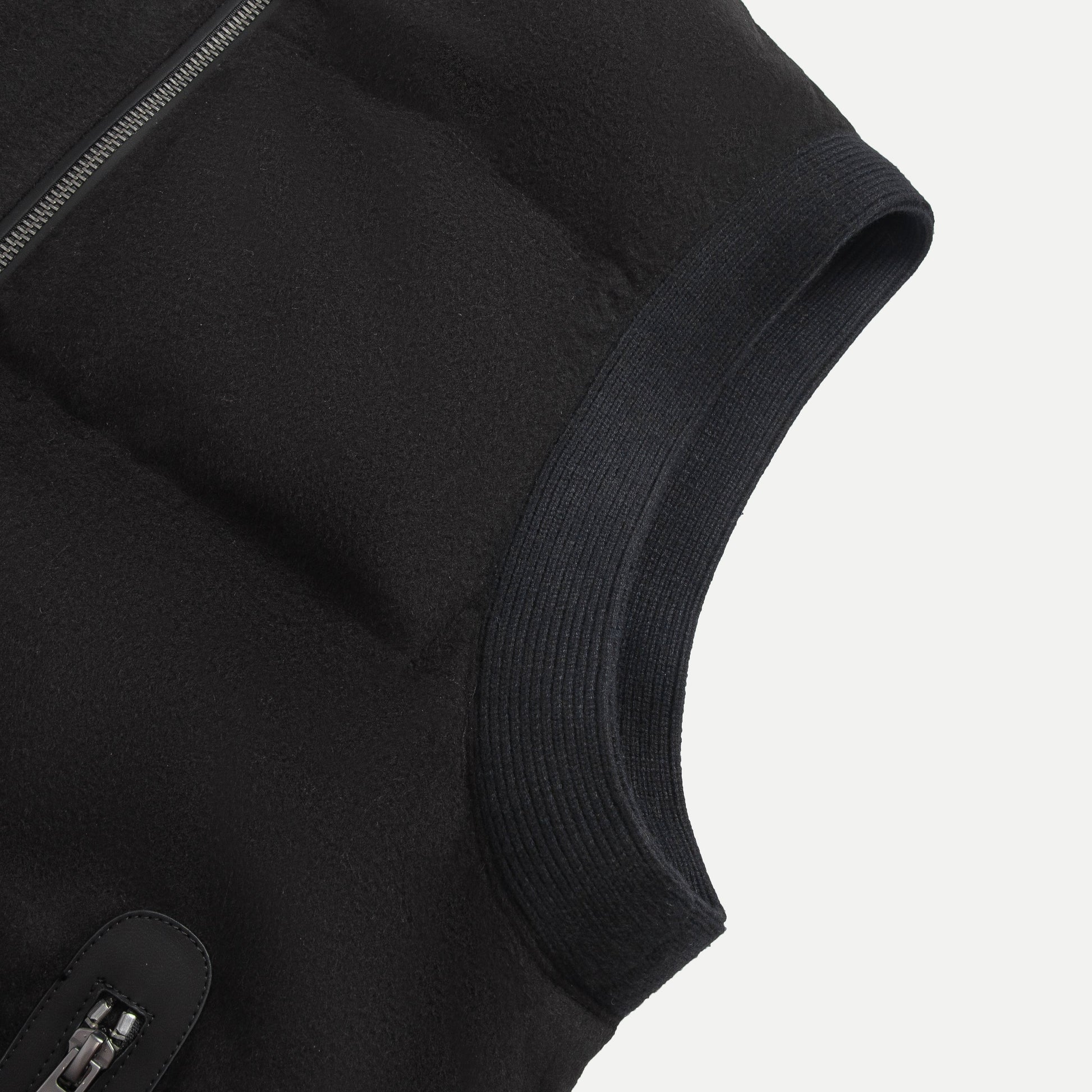 Wool-Blend Stand Collar Gilet