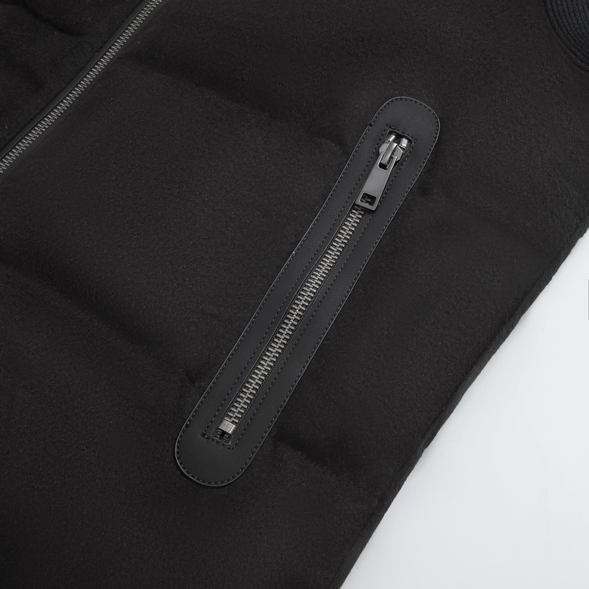 Wool-Blend Stand Collar Gilet