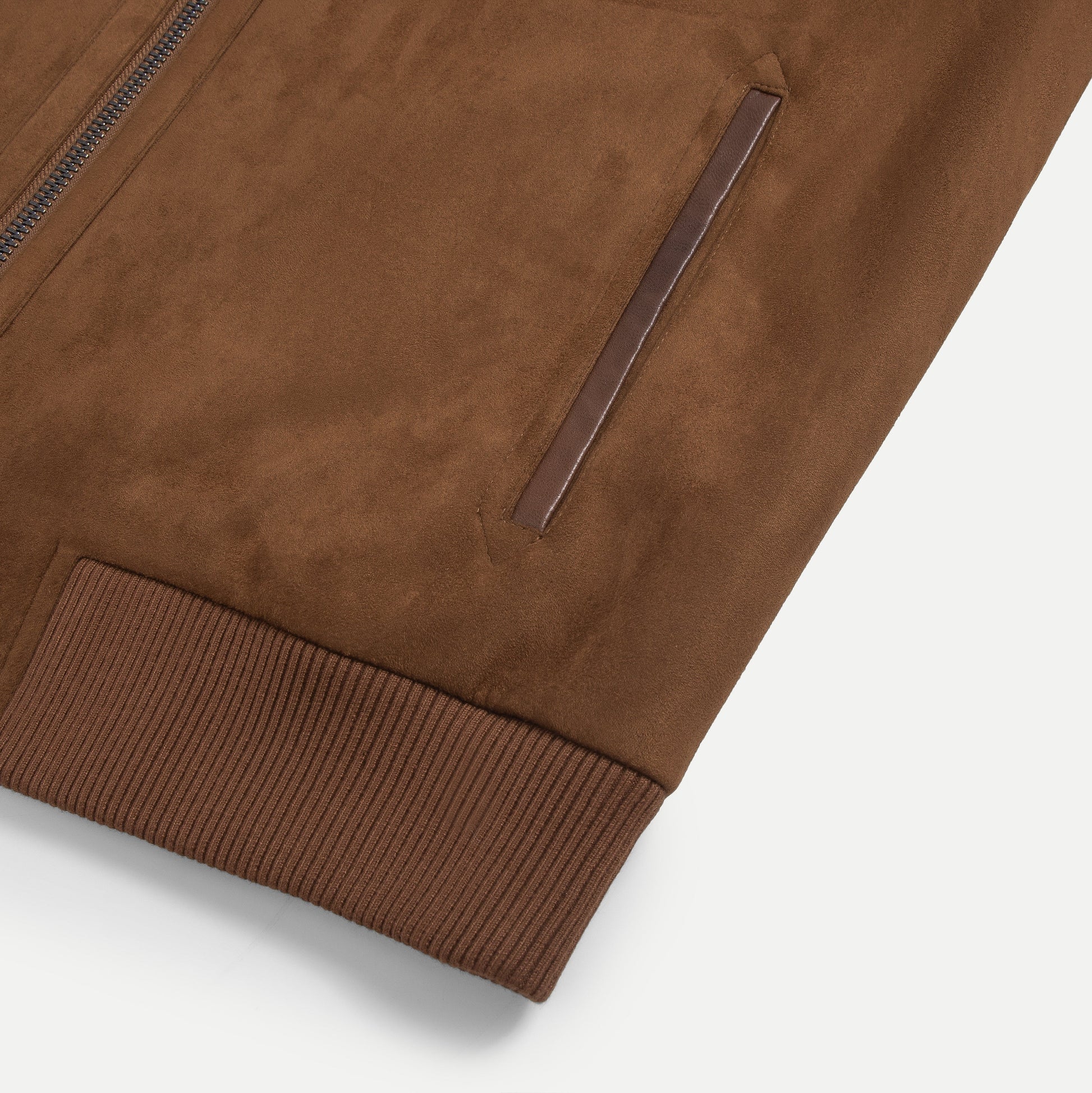 Knit-Sleeve Suede Blouson