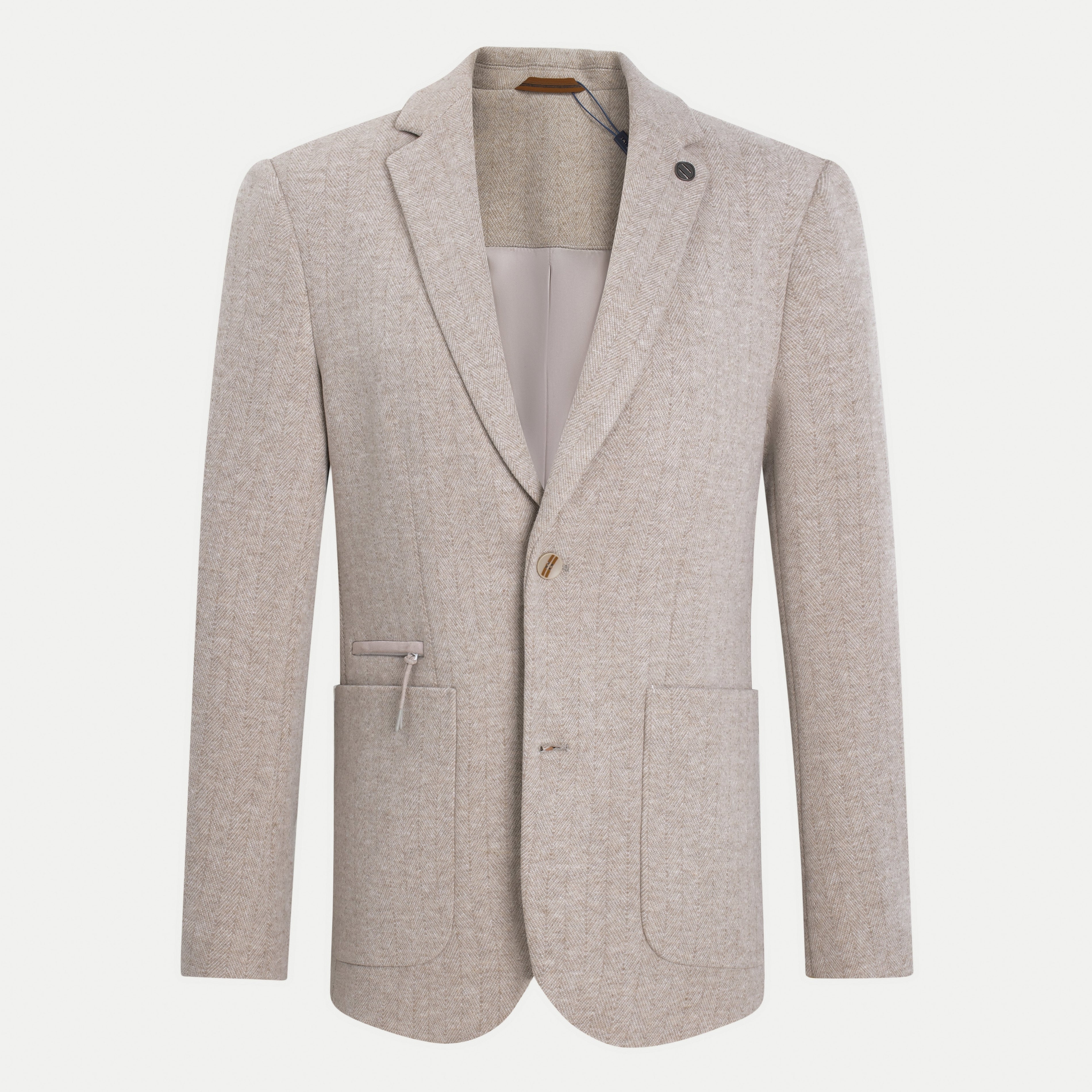 Casual Herringbone Blazer