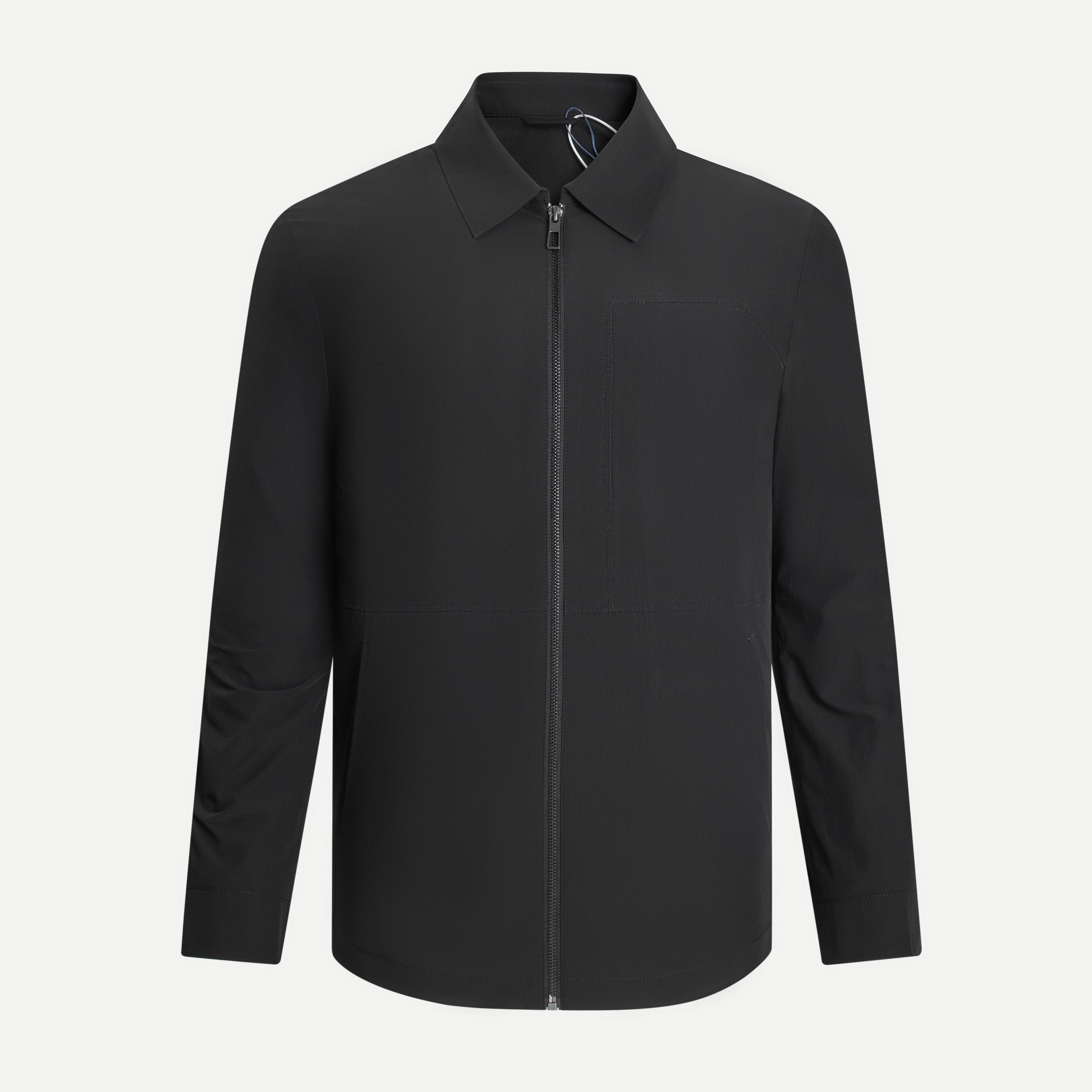 Synthetic Zip-Up Windbreaker Jacket