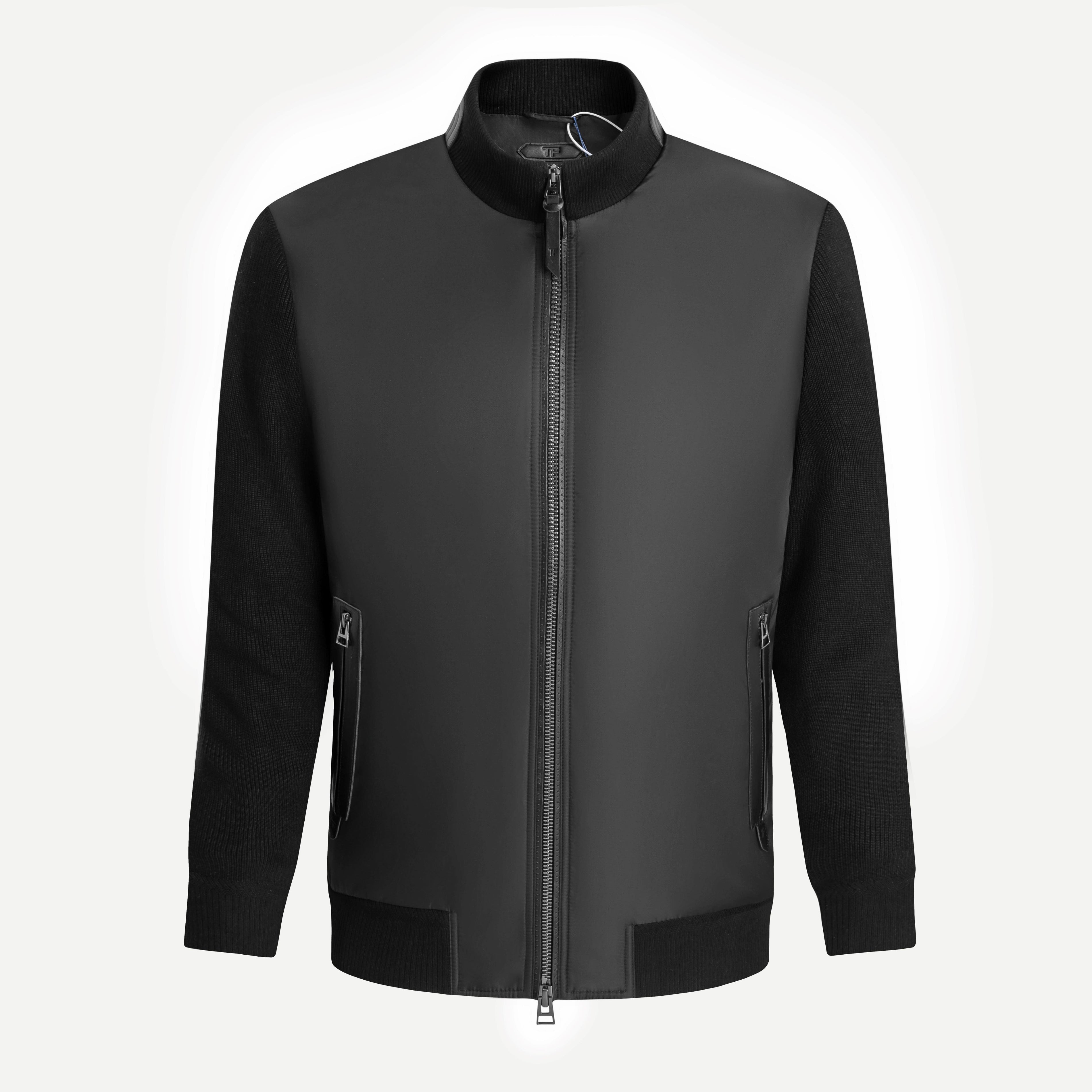 Windbreaker Jacket with Knit Paneling