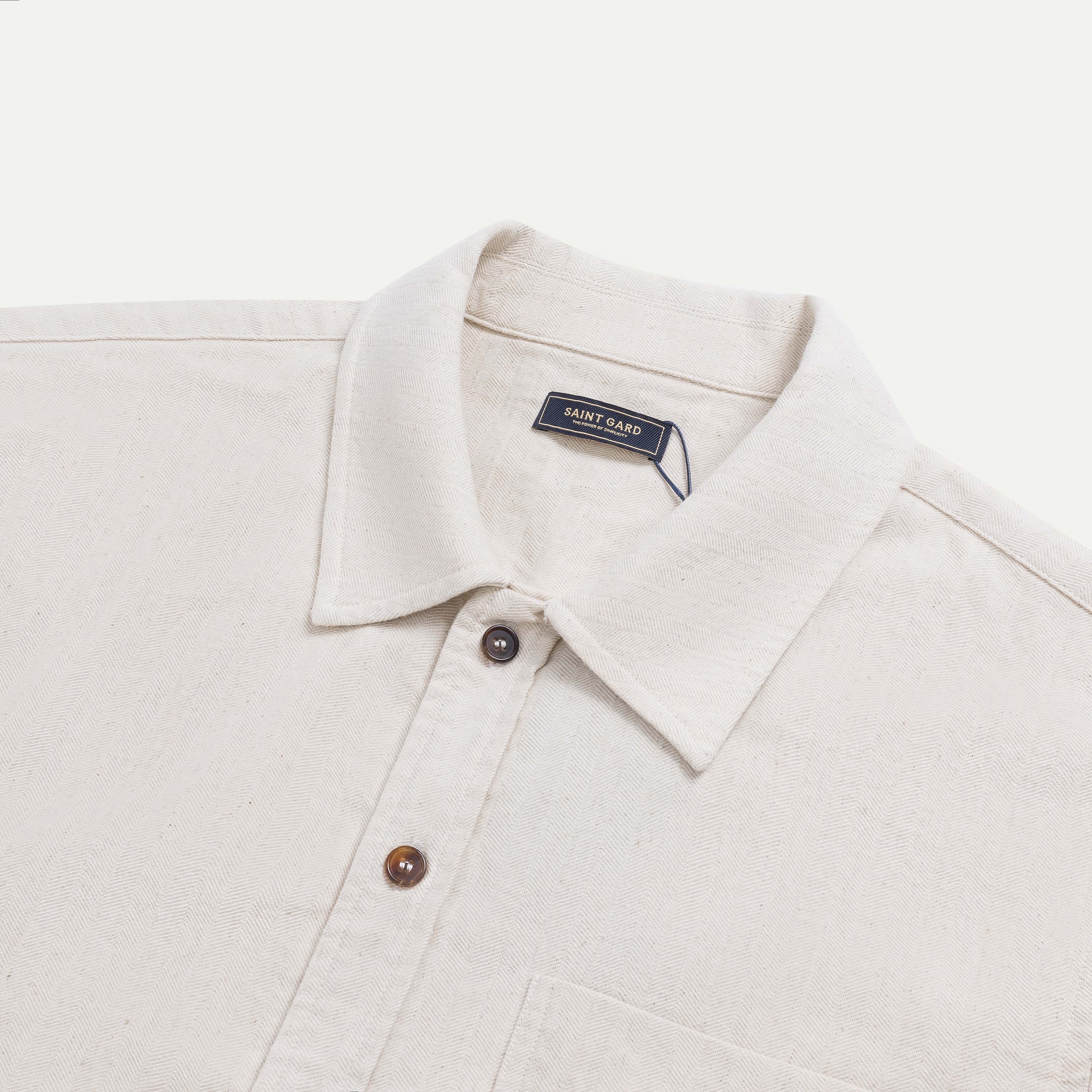 Long-Sleeve Herringbone Shirt