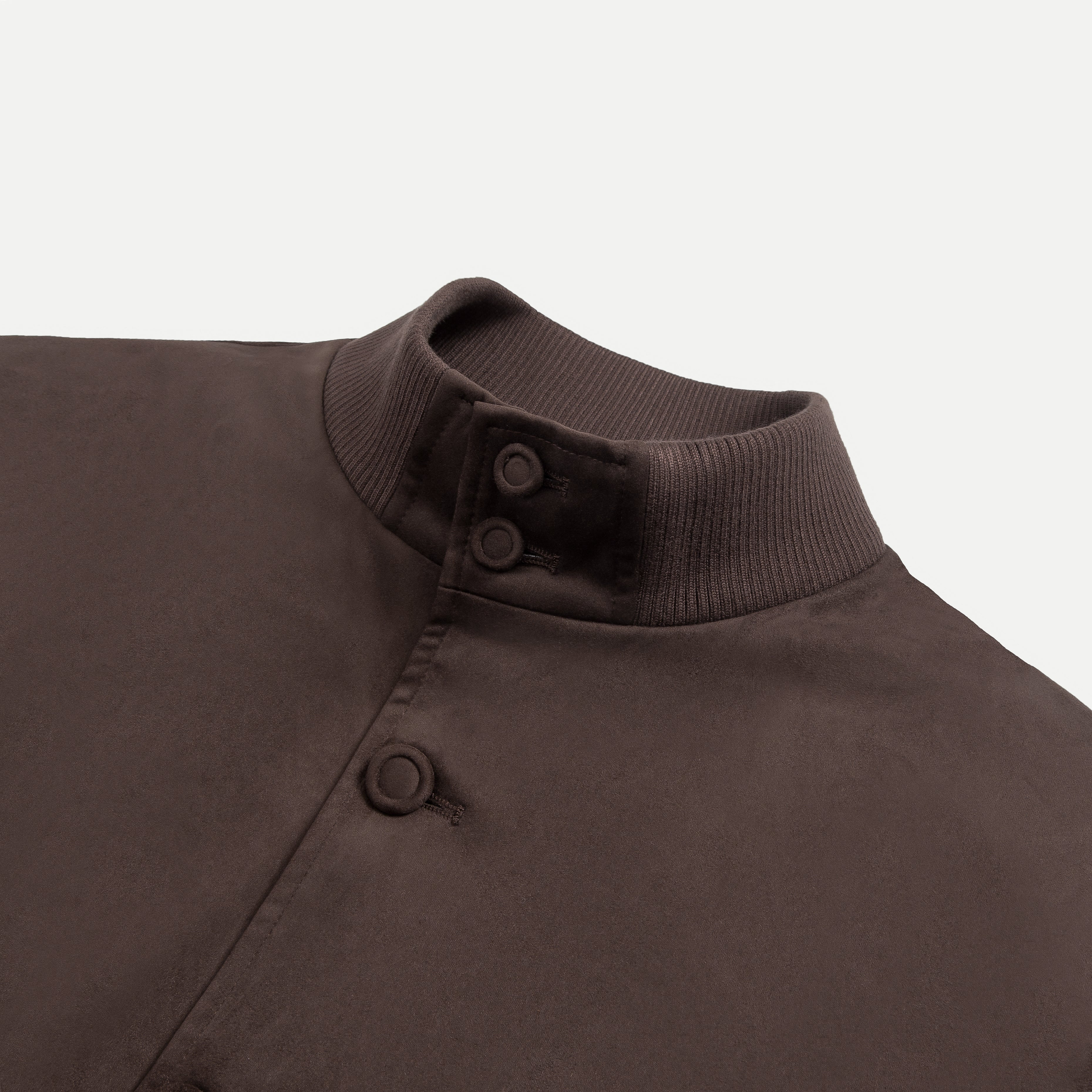 Suede Jacket with Knit Detailing