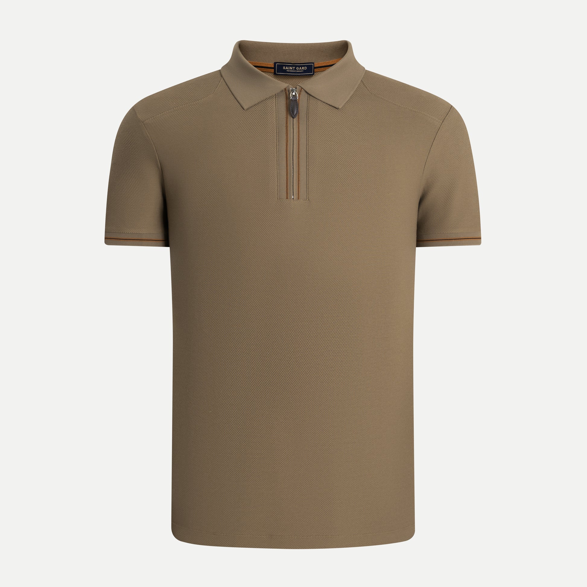 Pique Zip Collar Polo Shirt