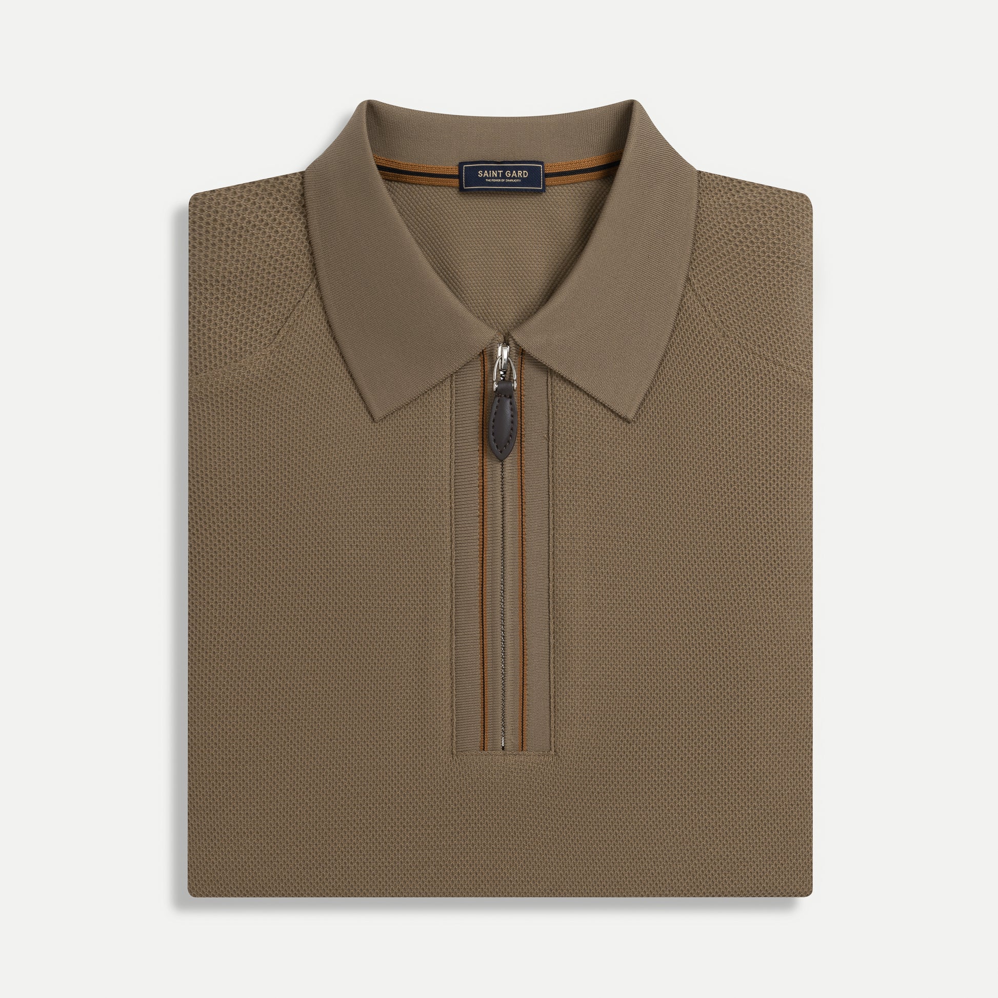 Pique Zip Collar Polo Shirt