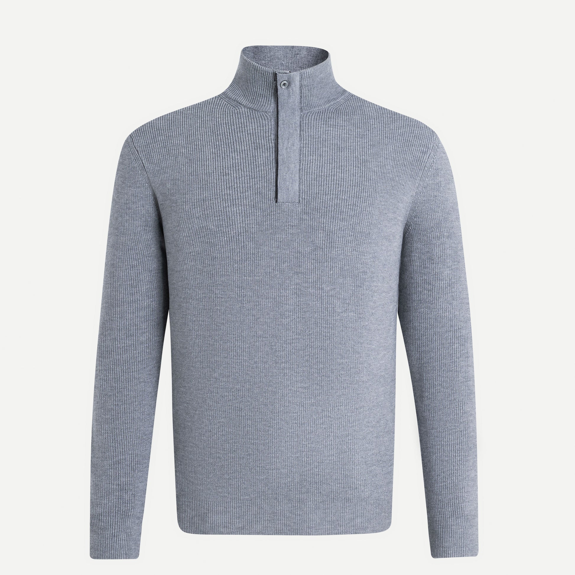 Buttoned Turtleneck Knit Sweater