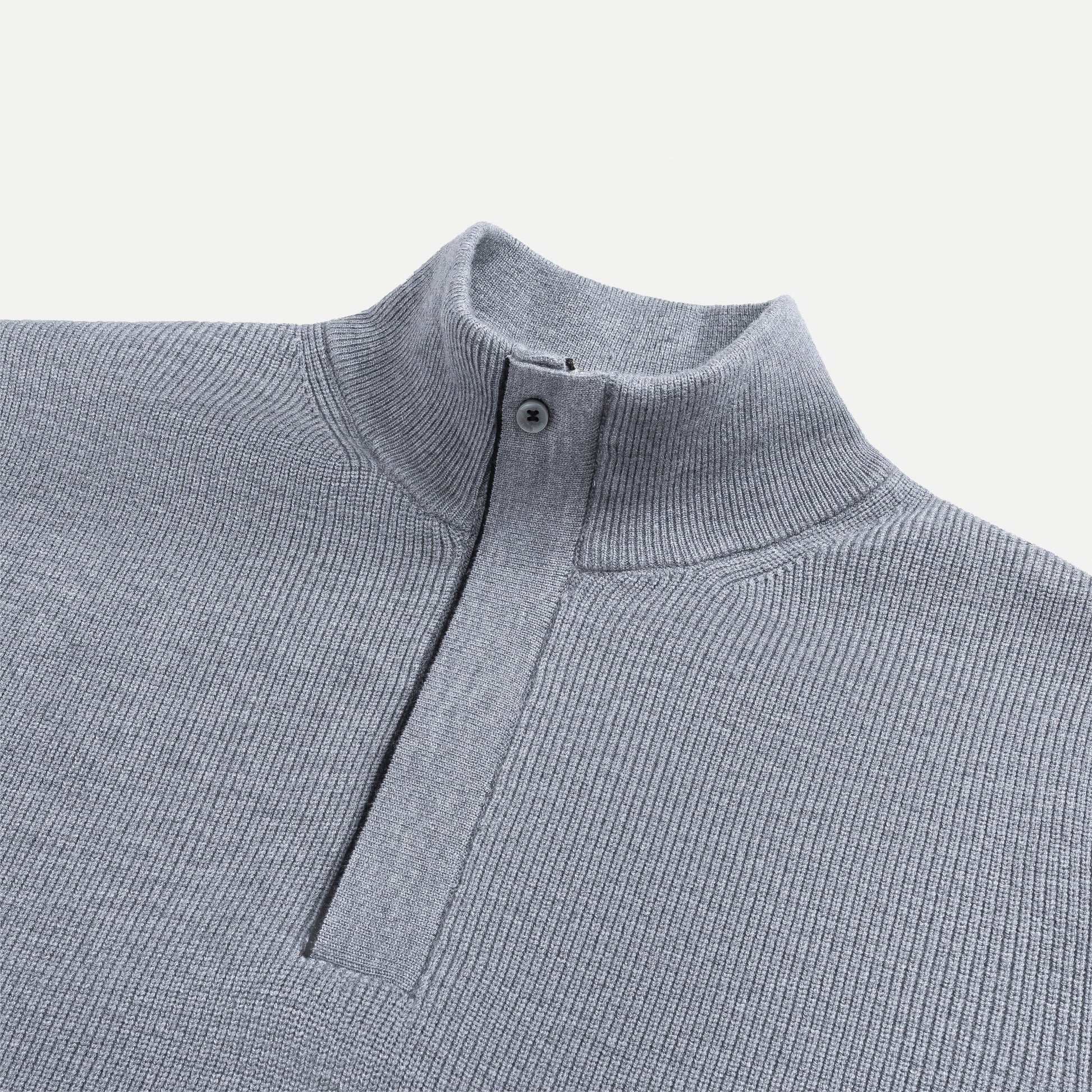 Buttoned Turtleneck Knit Sweater