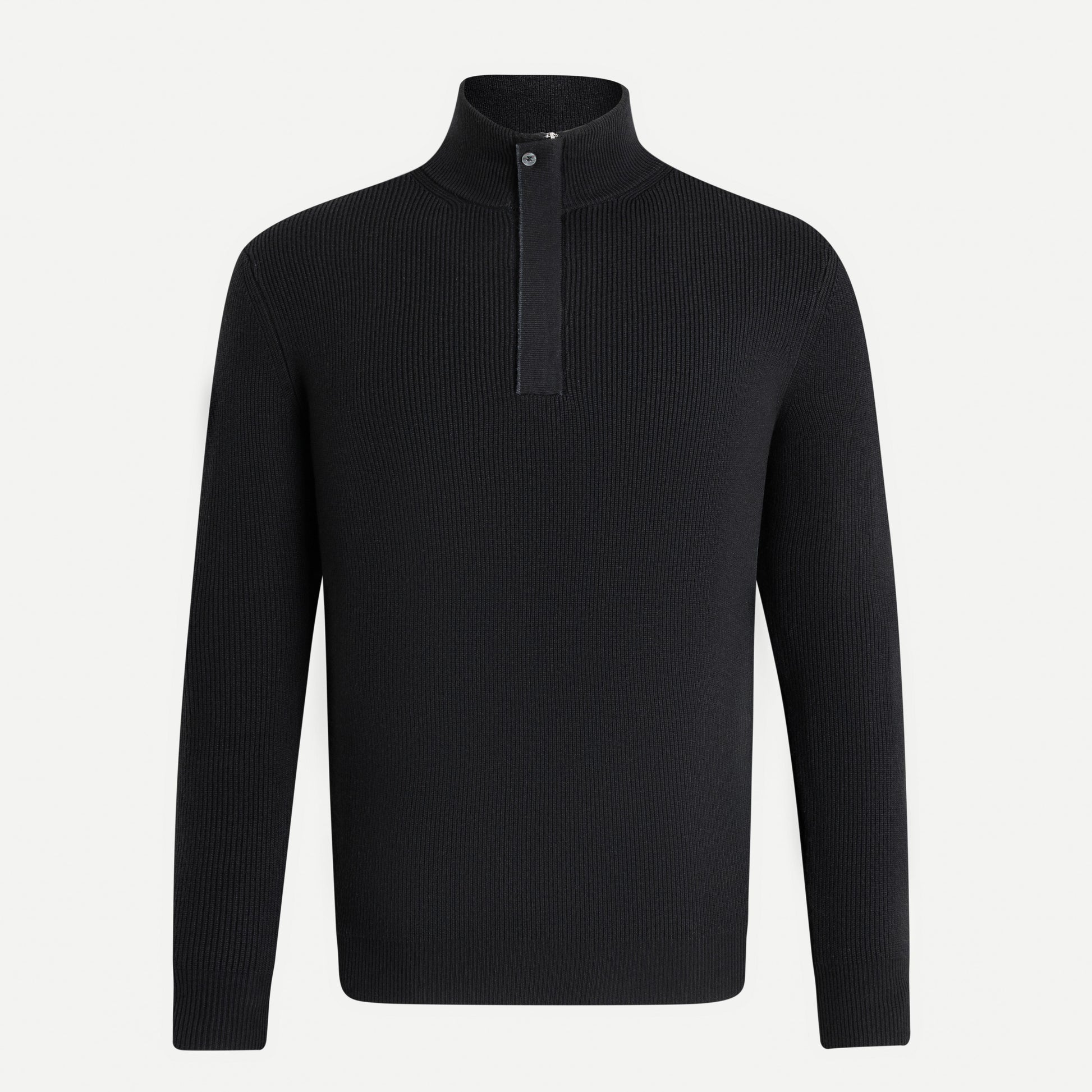 Buttoned Turtleneck Knit Sweater