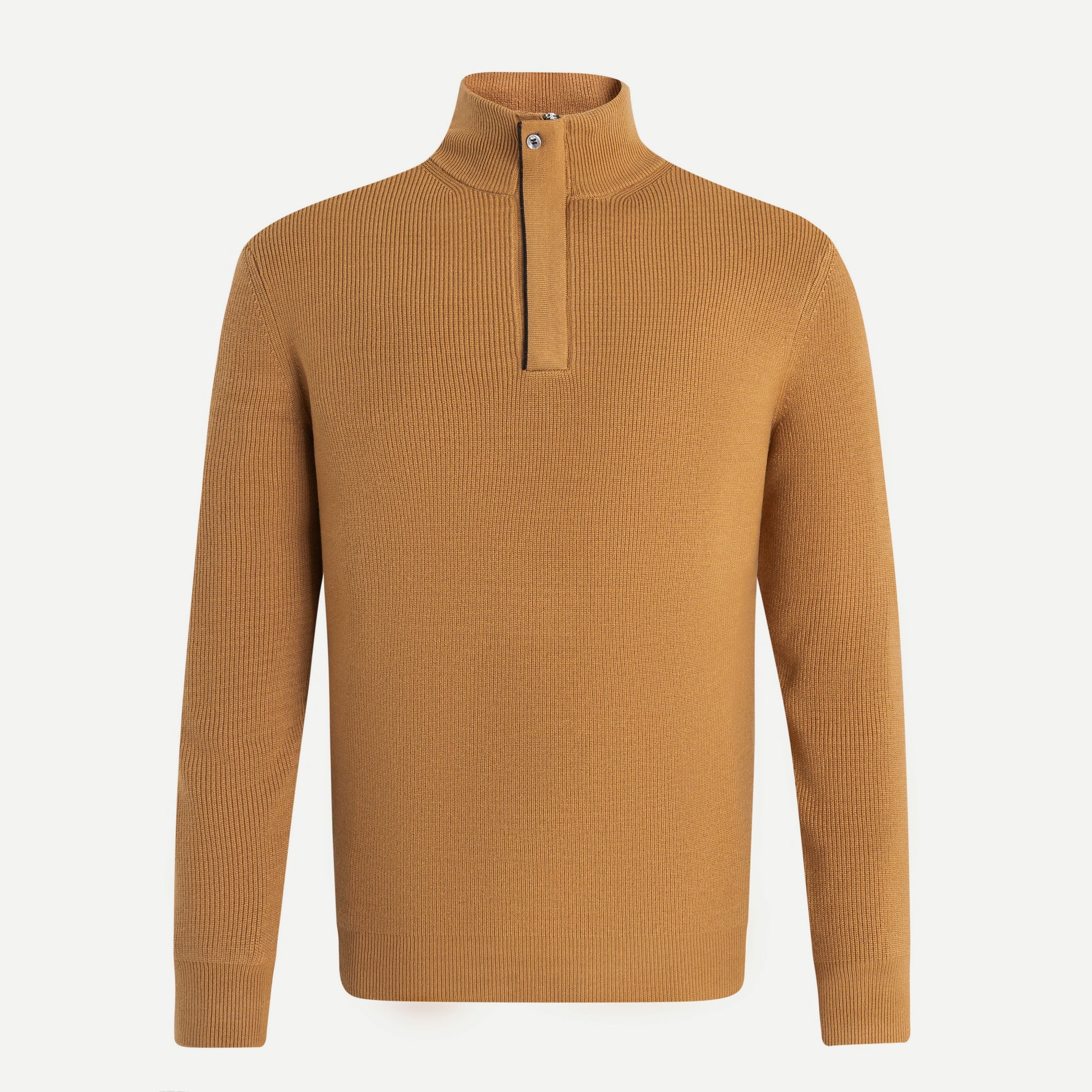 Buttoned Turtleneck Knit Sweater