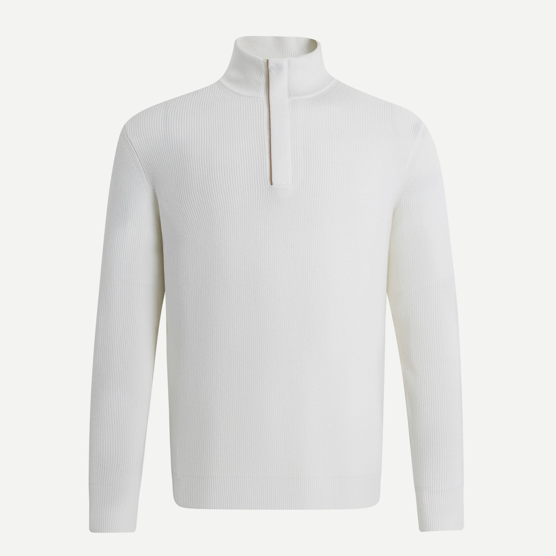 Buttoned Turtleneck Knit Sweater