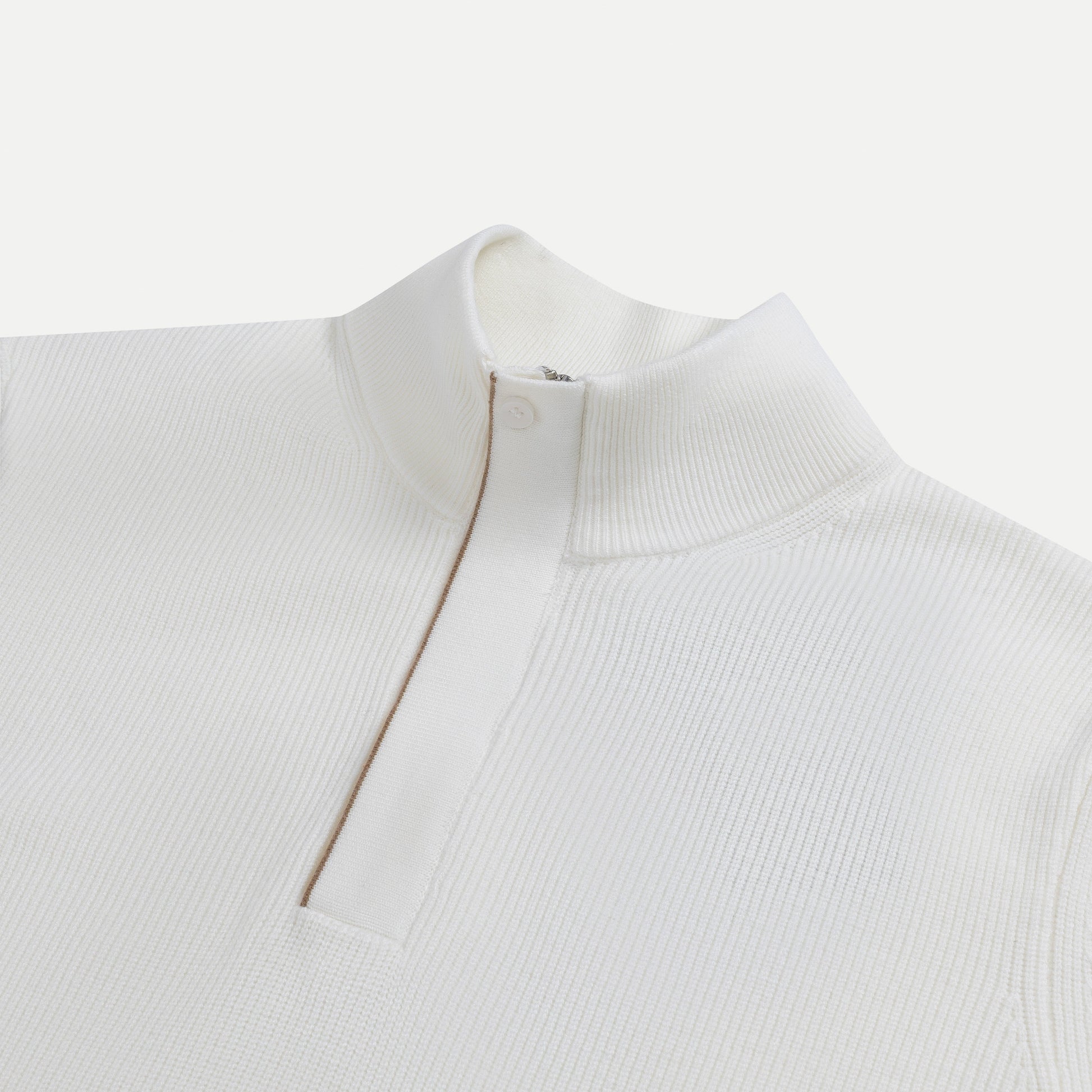 Buttoned Turtleneck Knit Sweater