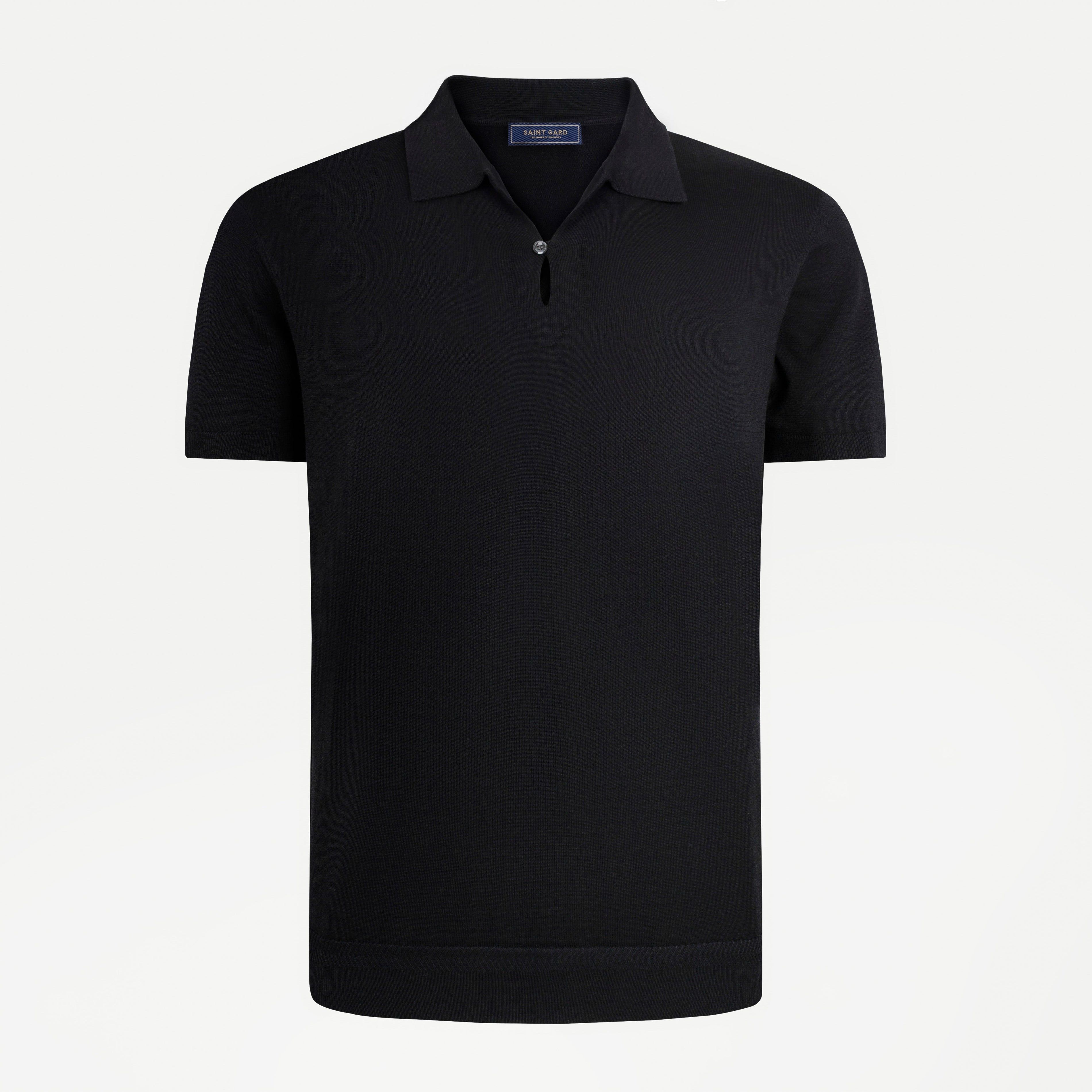 Knit Button Polo Shirt
