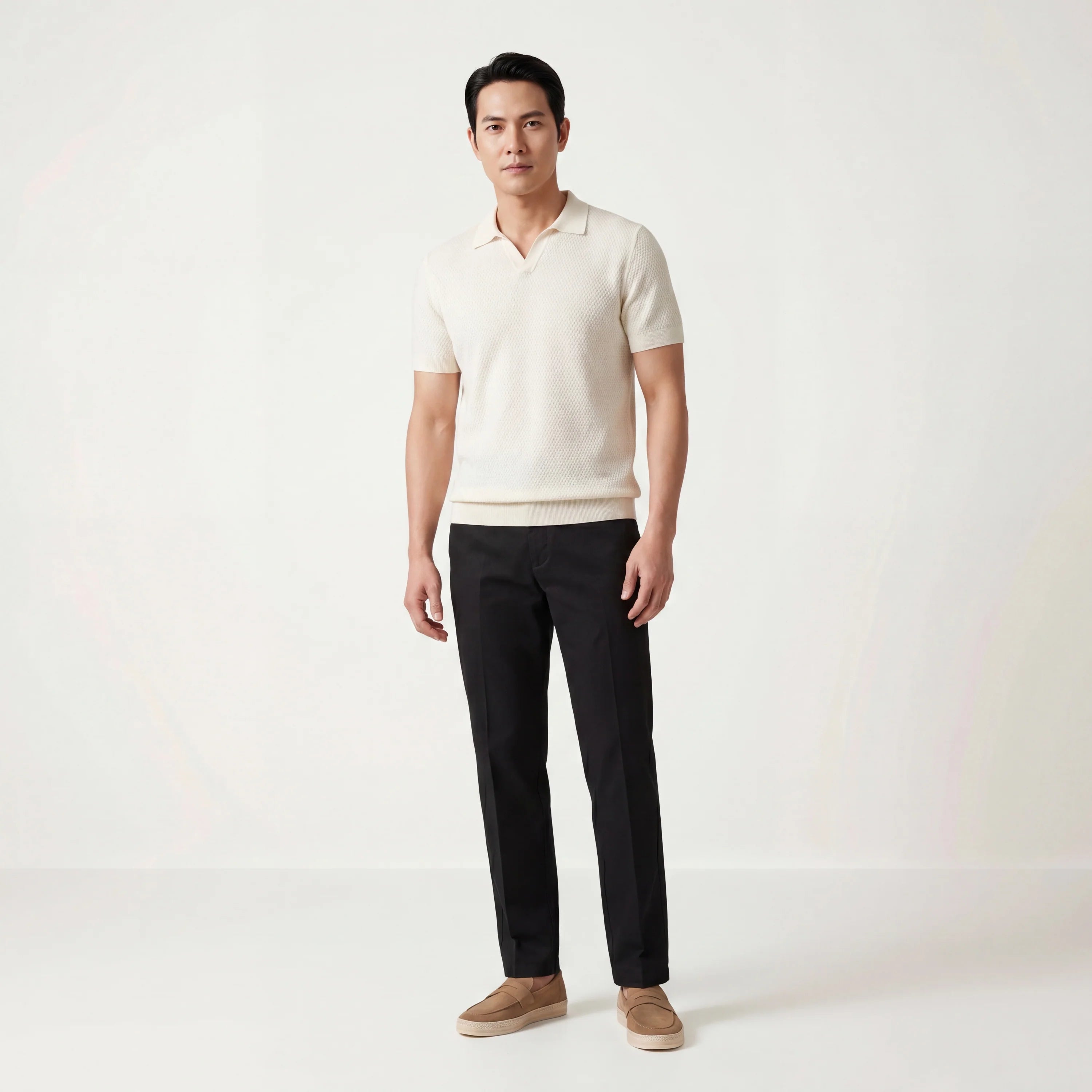 Mercerized Wool Polo Shirt