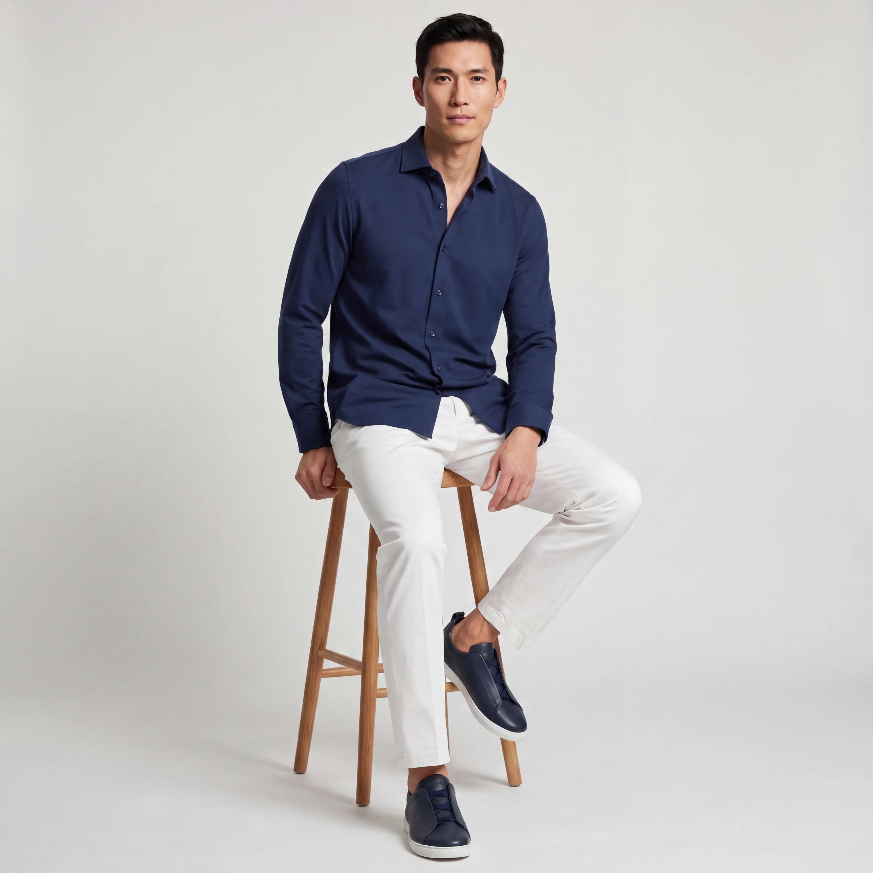 Long-Sleeve Cotton Twill Shirt