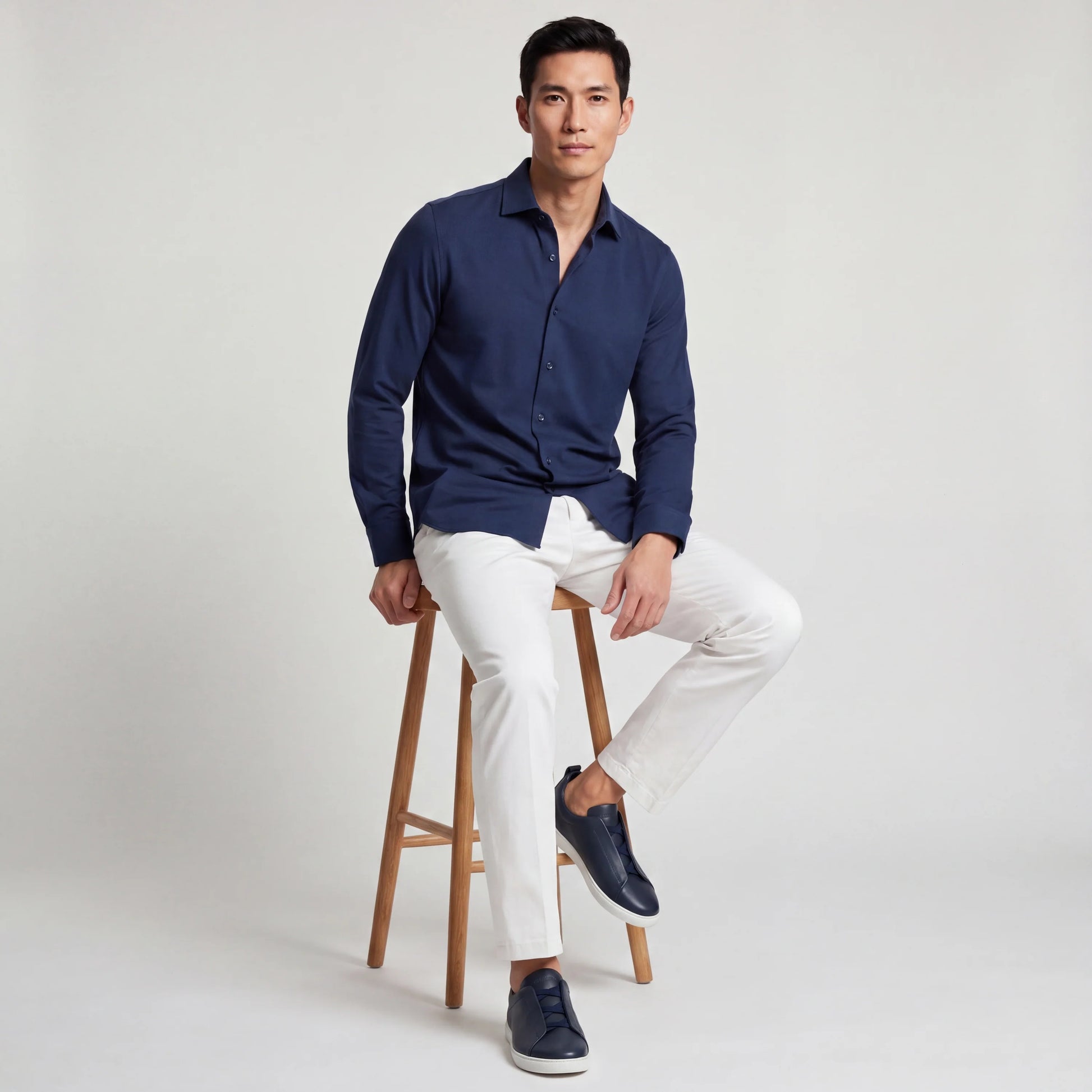 Long-Sleeve Cotton Twill Shirt